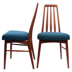 Model Eva Teak Upholstered Danish Dining Chairs by Niels Kofoed, 1960s, Set of 8