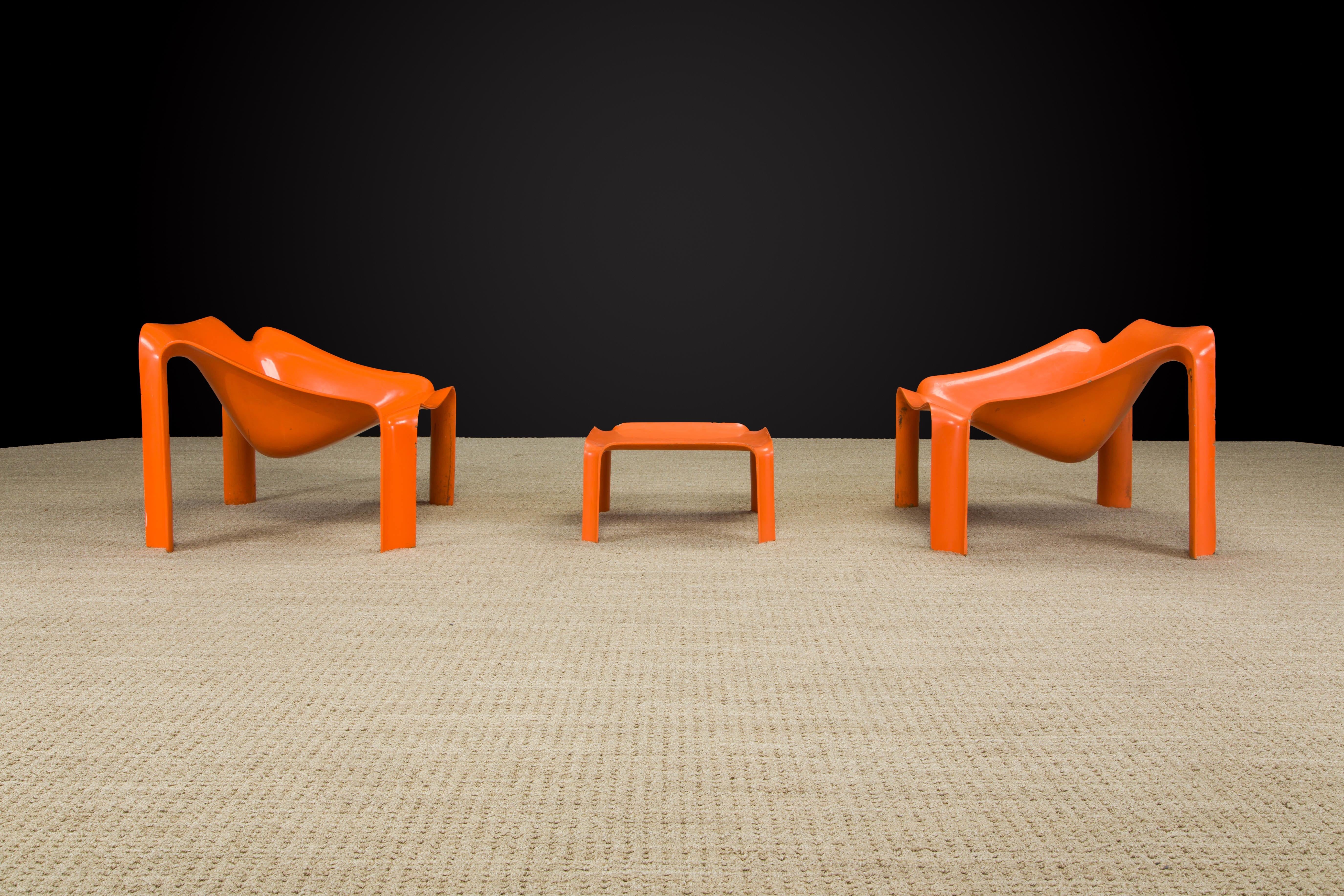 Dutch Model 'F303' Lounge Chairs & Side Table by Pierre Paulin for Artifort, c 1970s