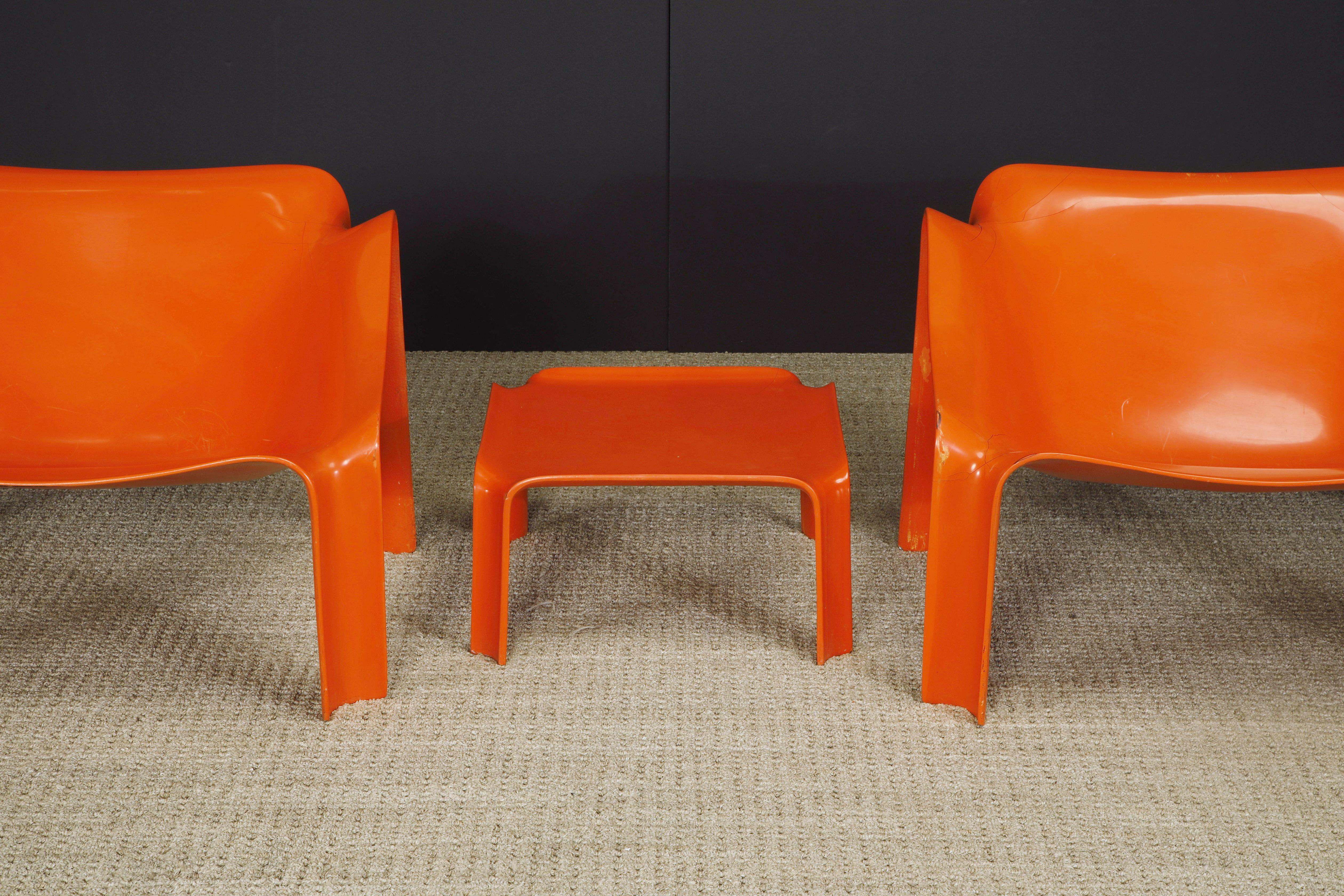 Dutch Model 'F303' Lounge Chairs & Side Table by Pierre Paulin for Artifort, c 1970s
