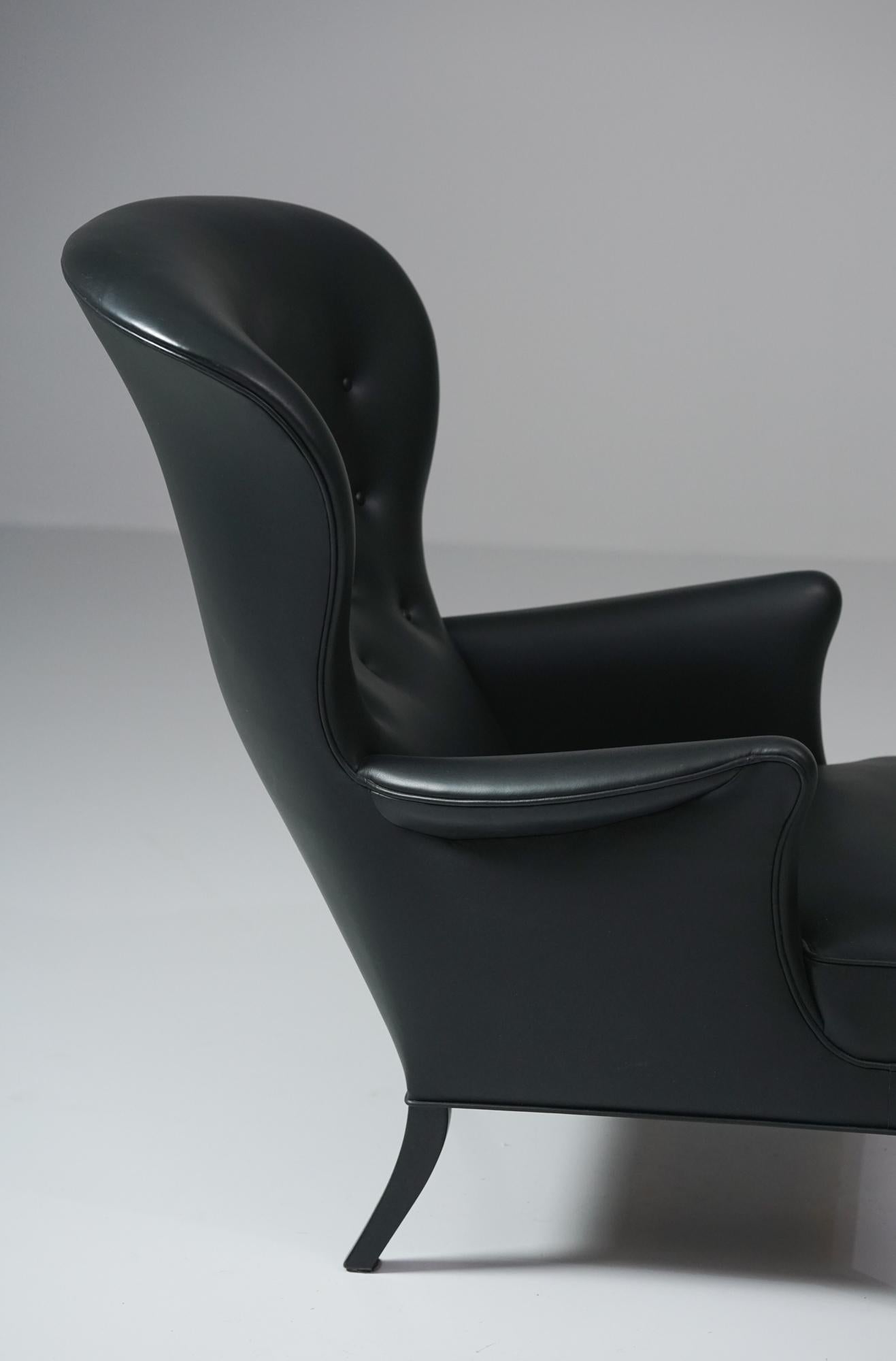 XXIe siècle et contemporain Fauteuil et tabouret modèle FH419, Frits Henningsen, Carl Hansen & Søn, années 2000 en vente
