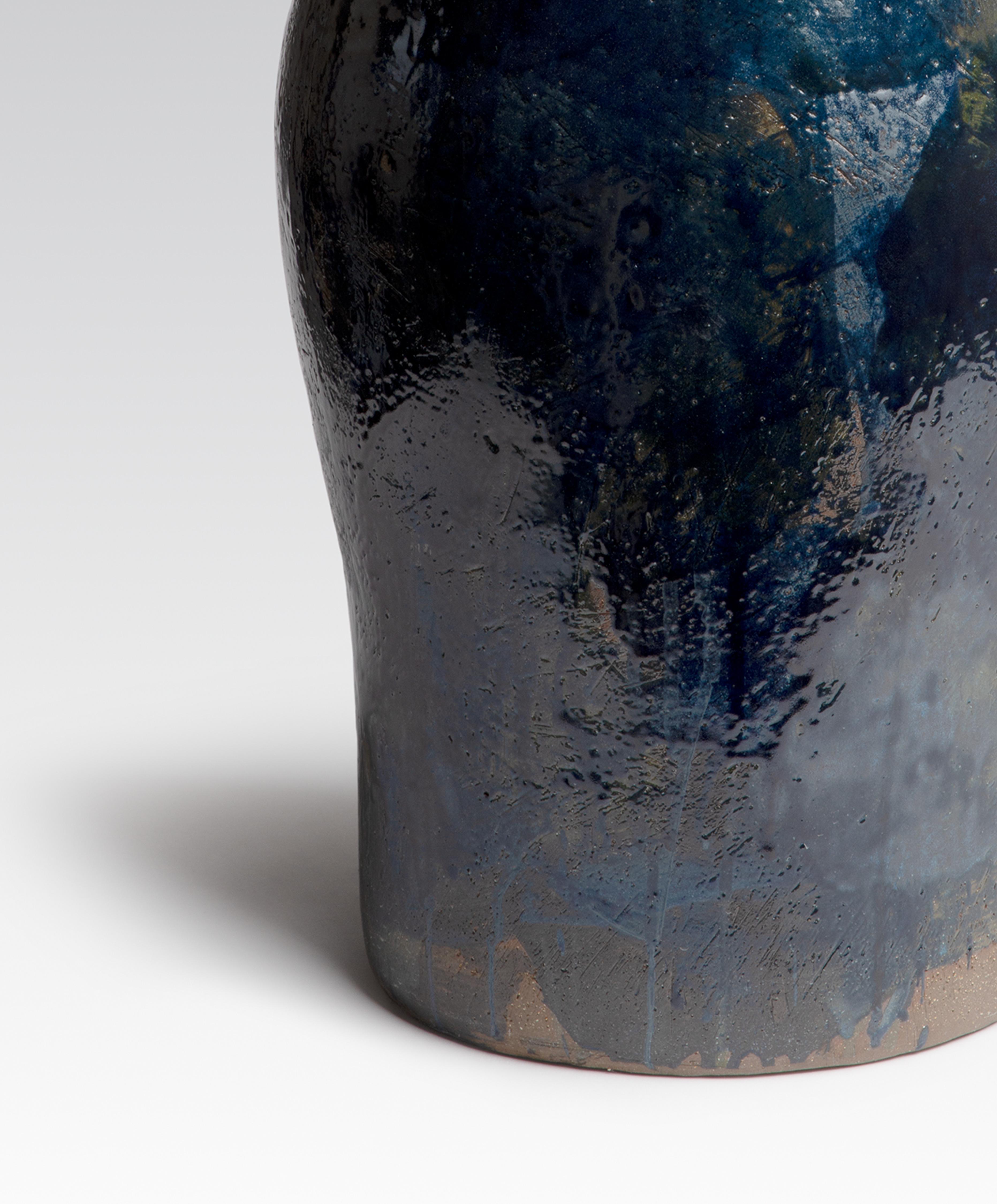 Modern Model G Glazed Stoneware Stool by Pascale Girardin For Sale