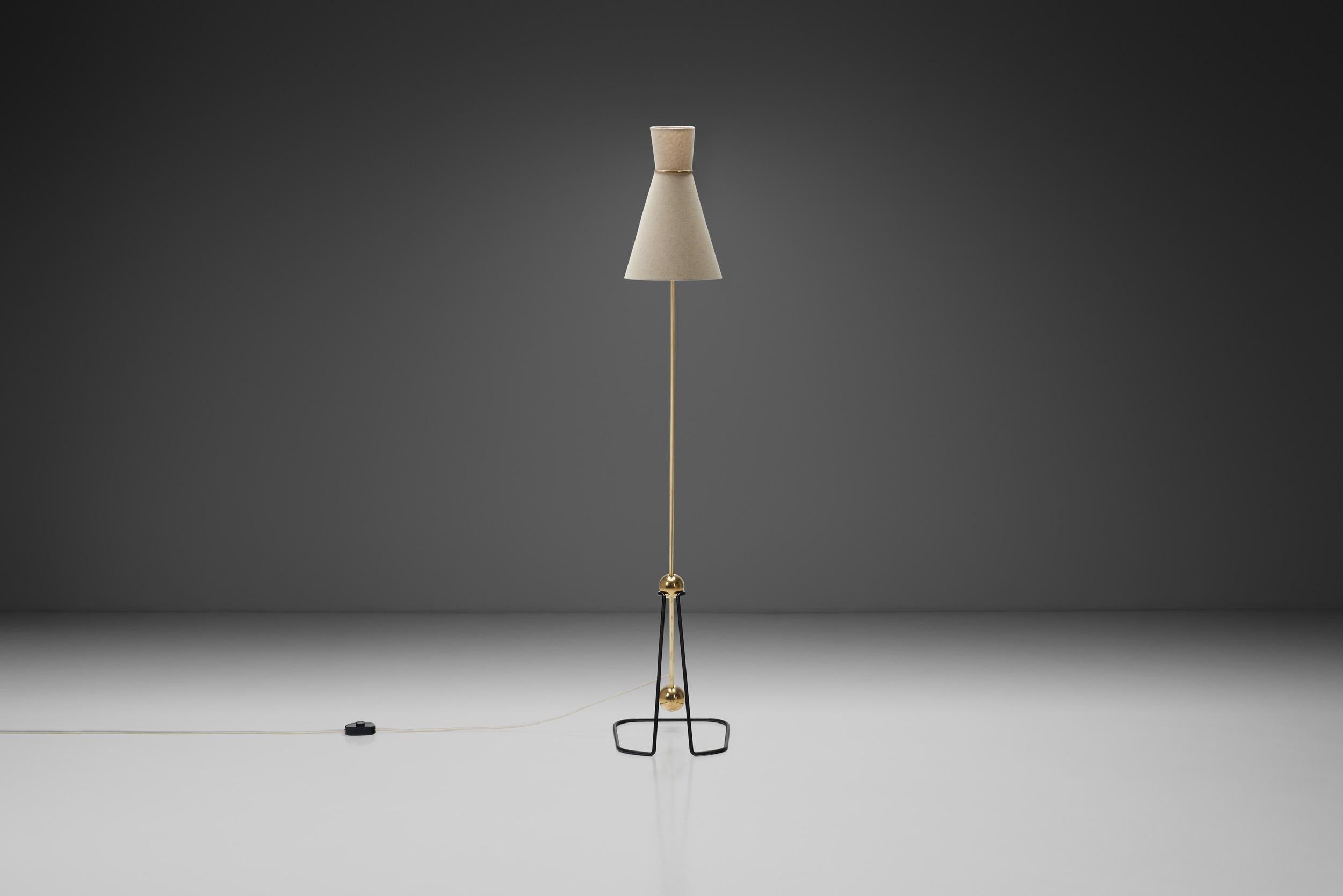 Lampada da terra in ottone Model 