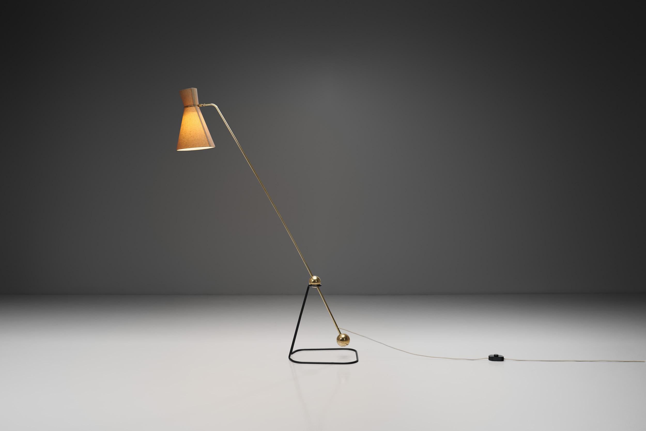 Lampada da terra in ottone Model 