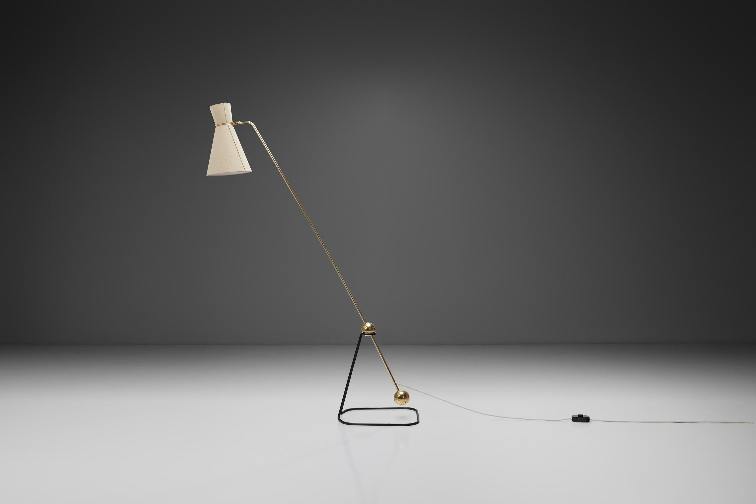 Lampada da terra in ottone Model 