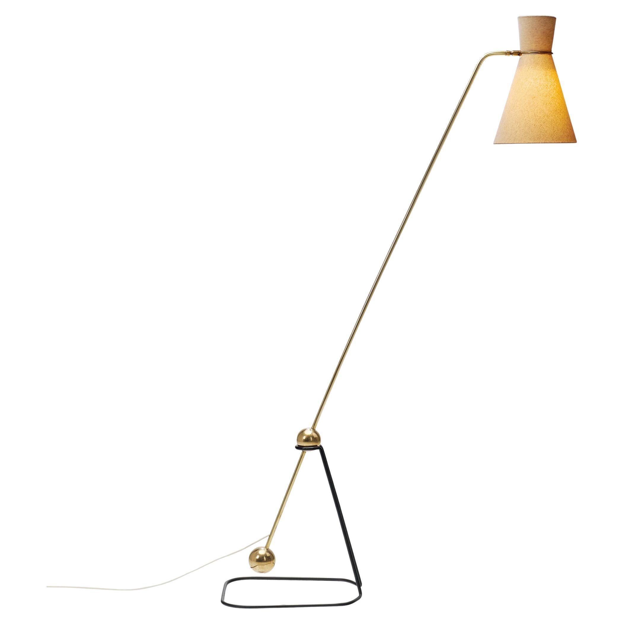 Model "G2" Brass Floor Lamp by Pierre Guariche for Disderot, France 1950s