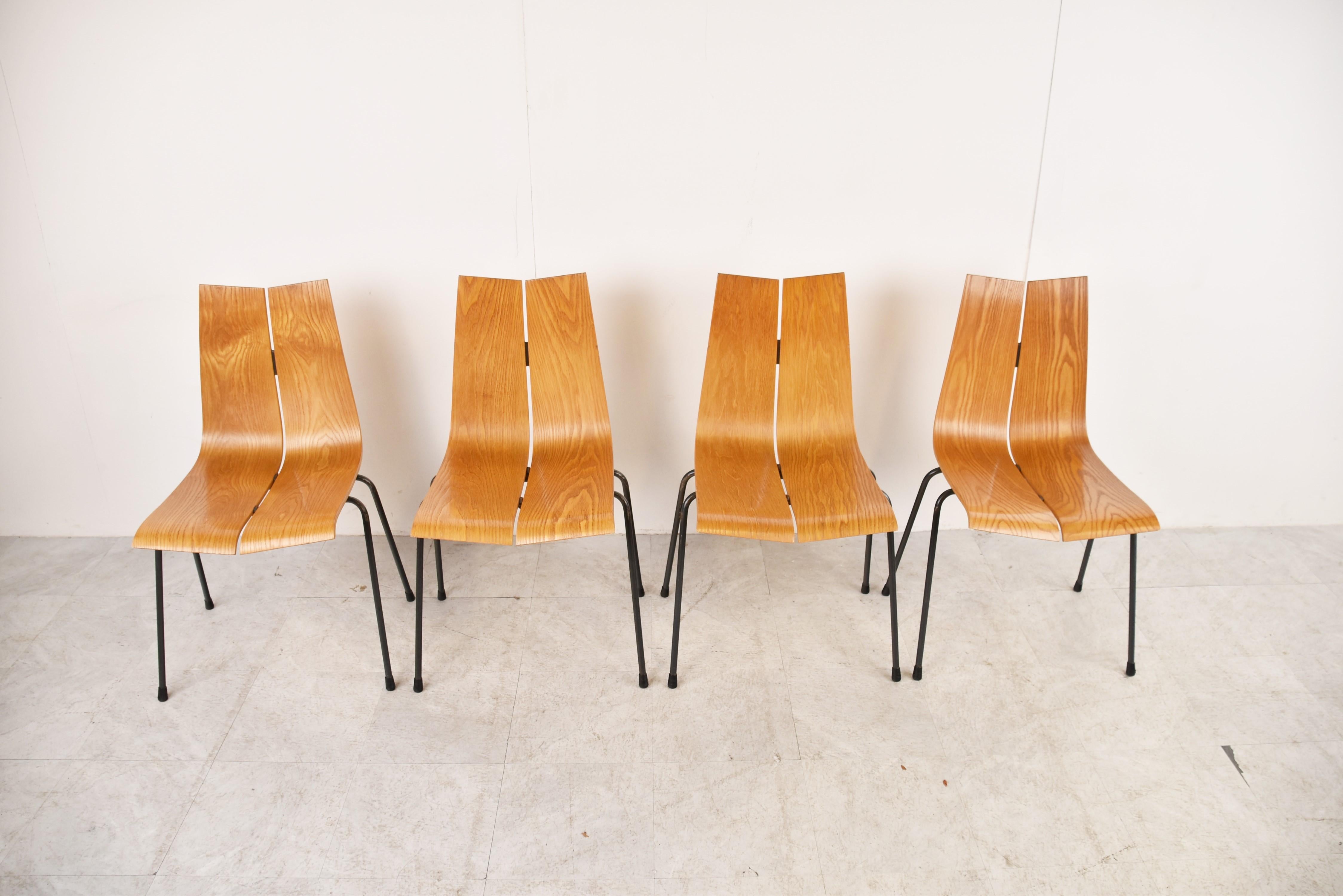 Belgian Model Ga Chairs by Hans Bellmann for Horgen Glarus, Set of 4 For Sale