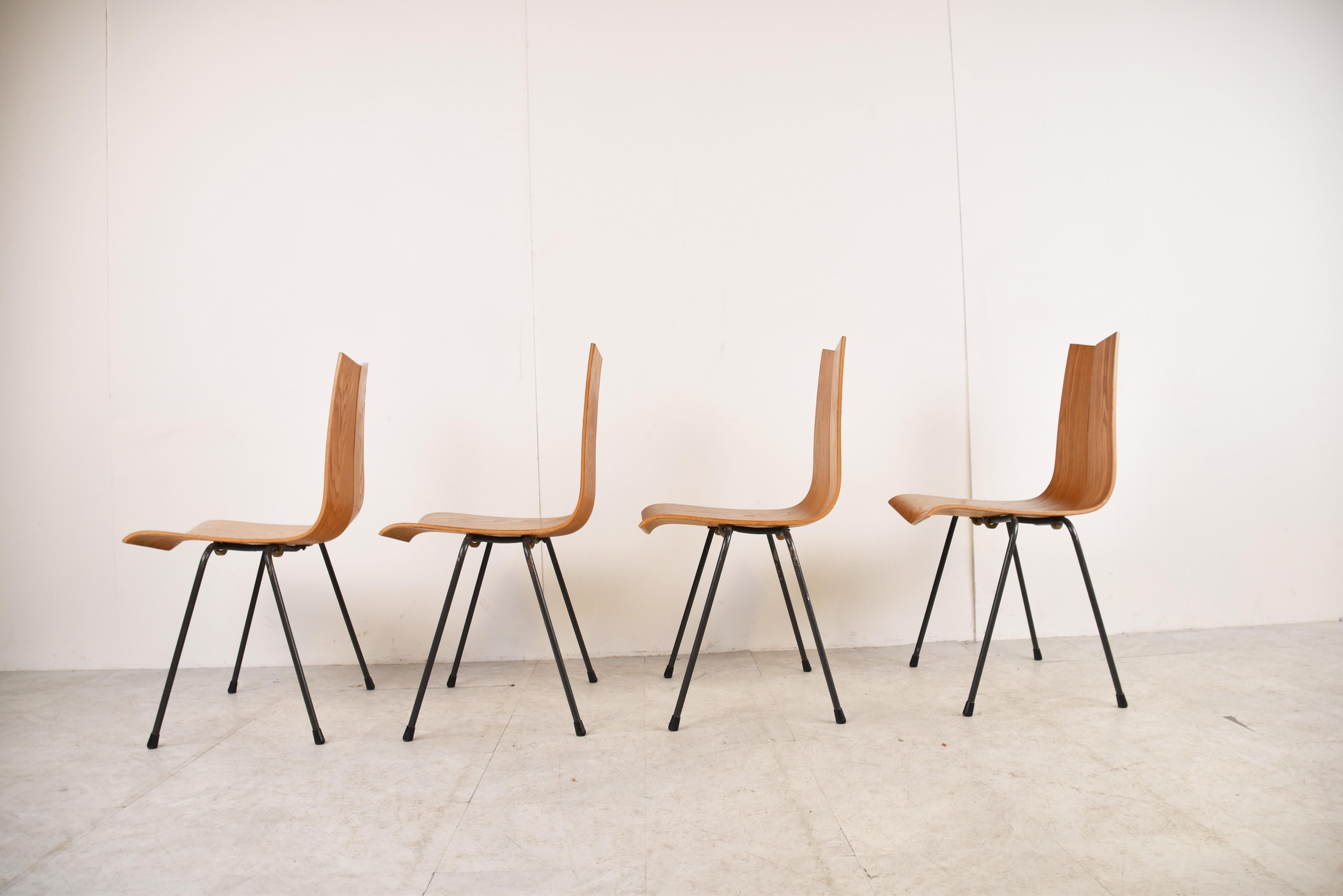 Mid-20th Century Model Ga Chairs by Hans Bellmann for Horgen Glarus, Set of 4 For Sale