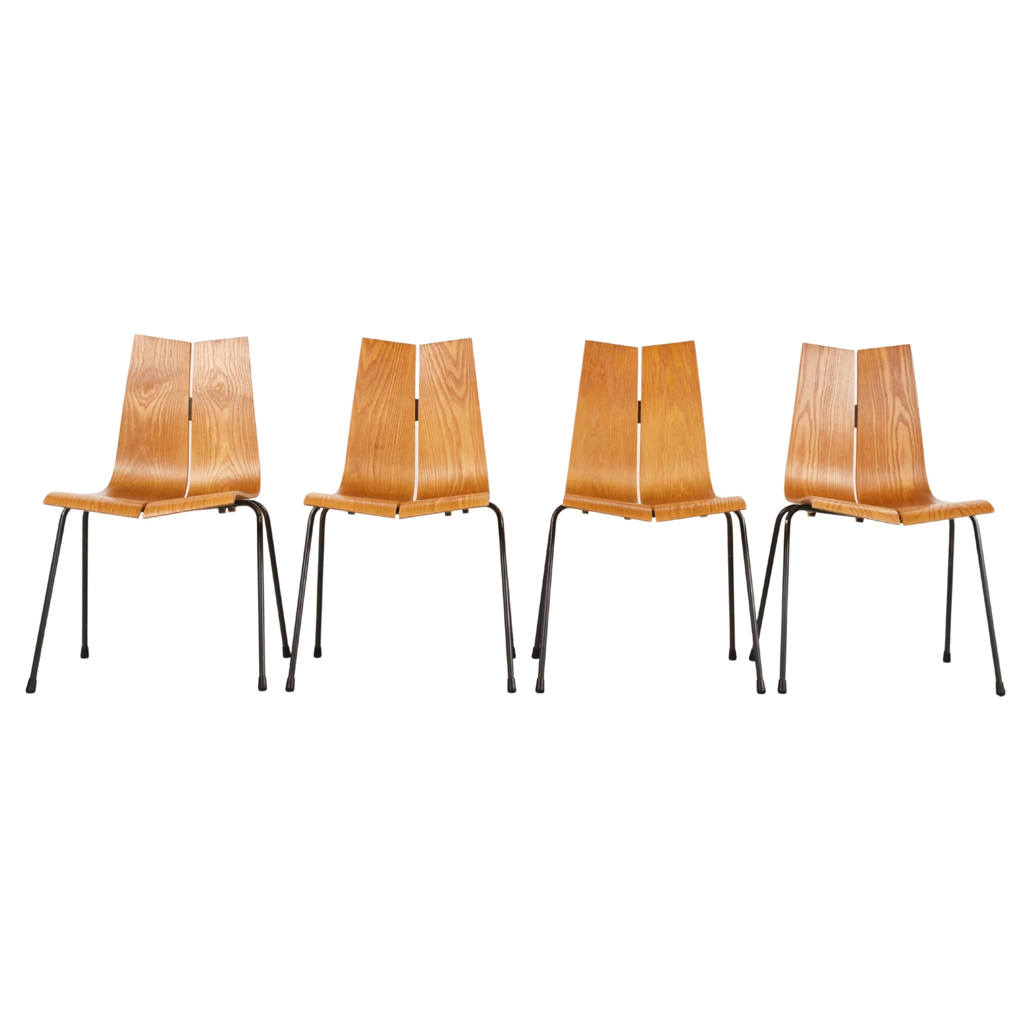 Model Ga Chairs by Hans Bellmann for Horgen Glarus, Set of 4 For Sale