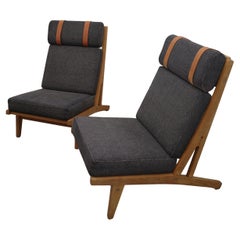 Sedie da salotto modello GE-375 in Oak di Hans Wegner per Getama