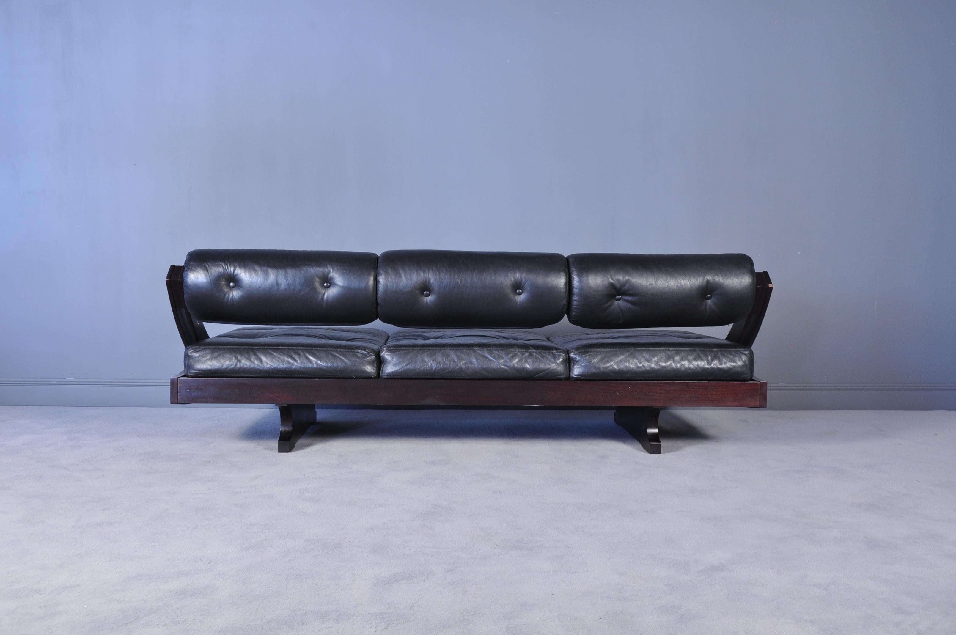 Model GS-195 Black Leather Daybed by Gianni Songia for Sormani, 1963 7