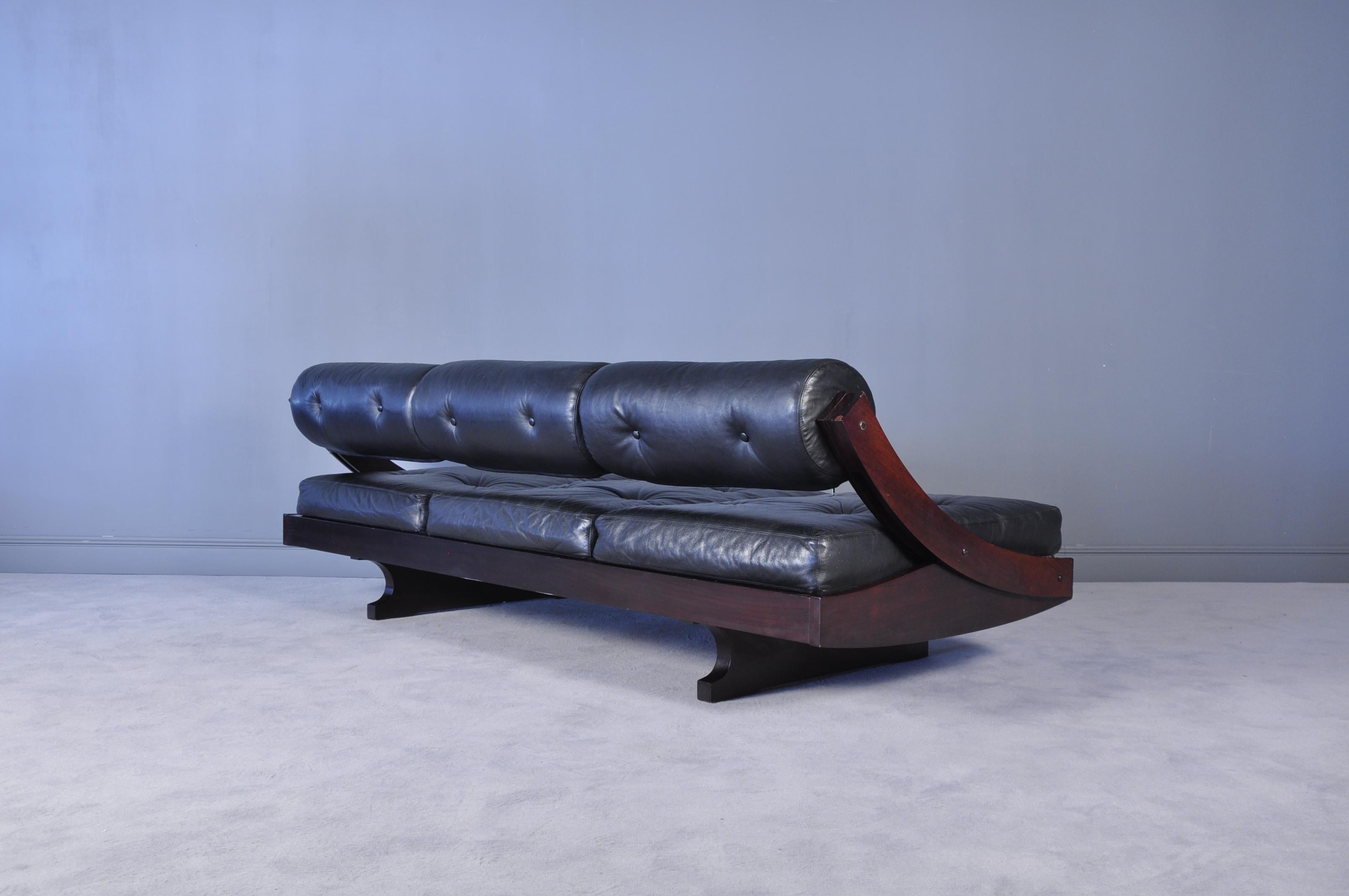Model GS-195 Black Leather Daybed by Gianni Songia for Sormani, 1963 8