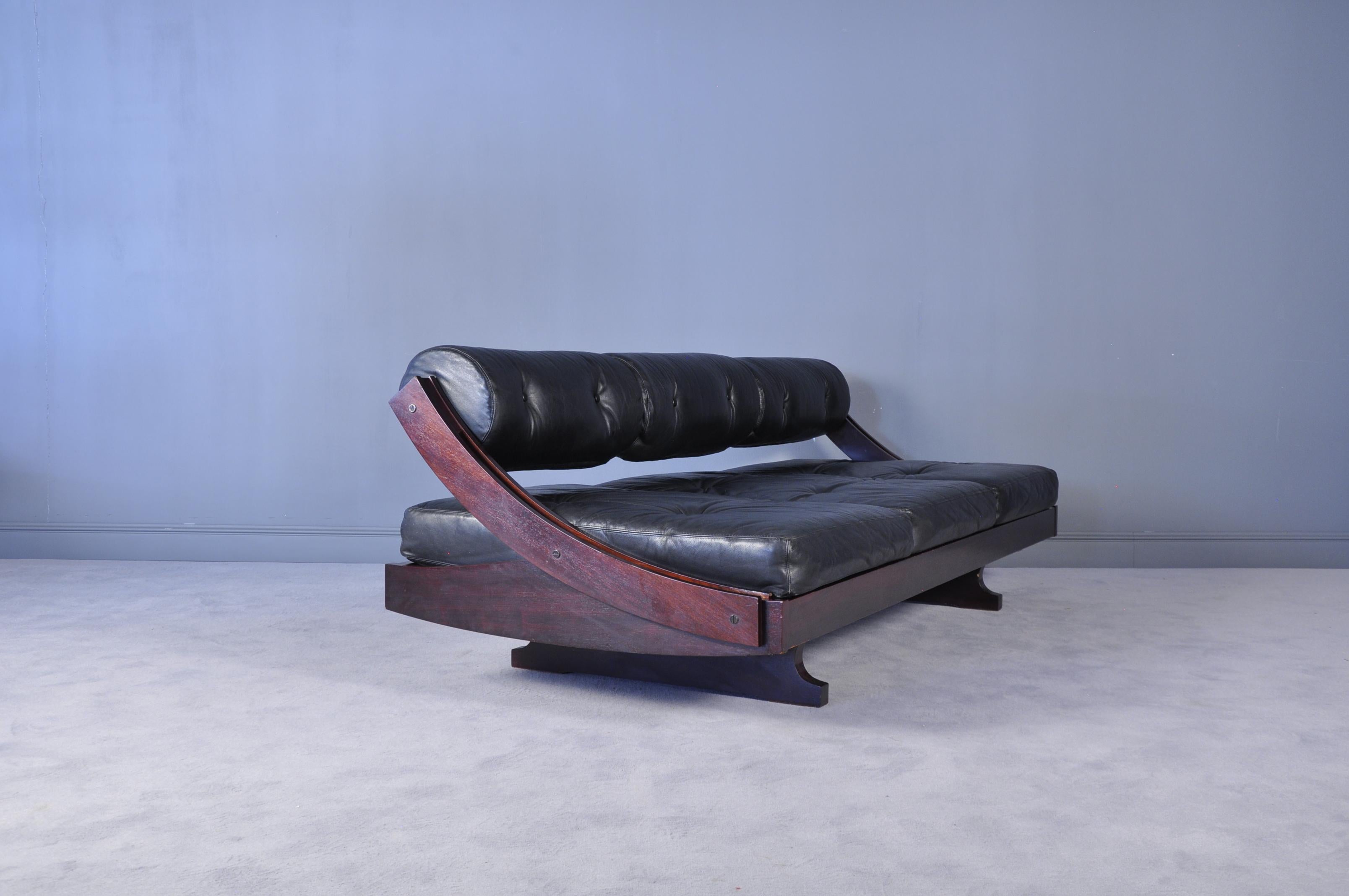 Model GS-195 Black Leather Daybed by Gianni Songia for Sormani, 1963 10