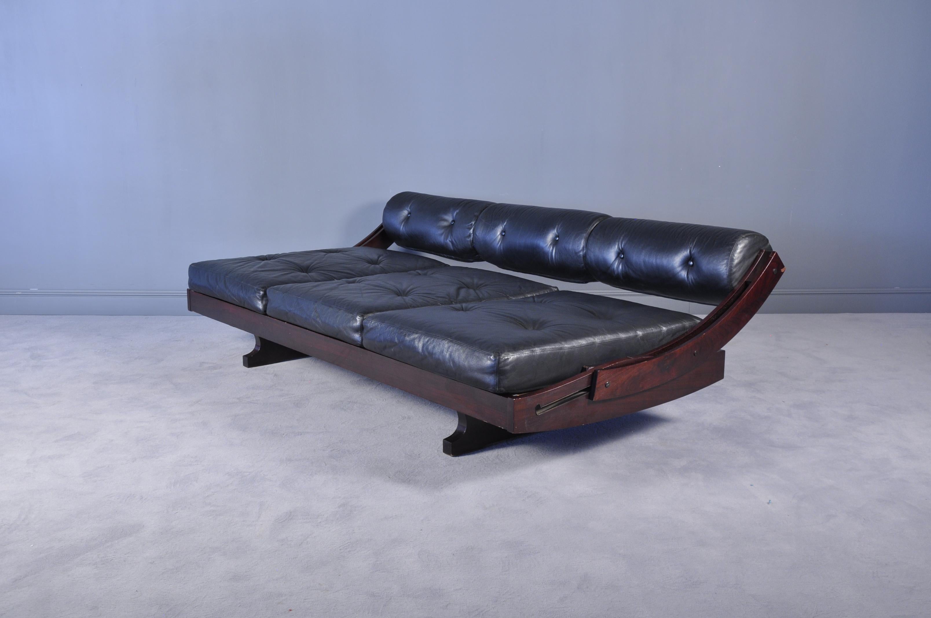 Model GS-195 Black Leather Daybed by Gianni Songia for Sormani, 1963 2