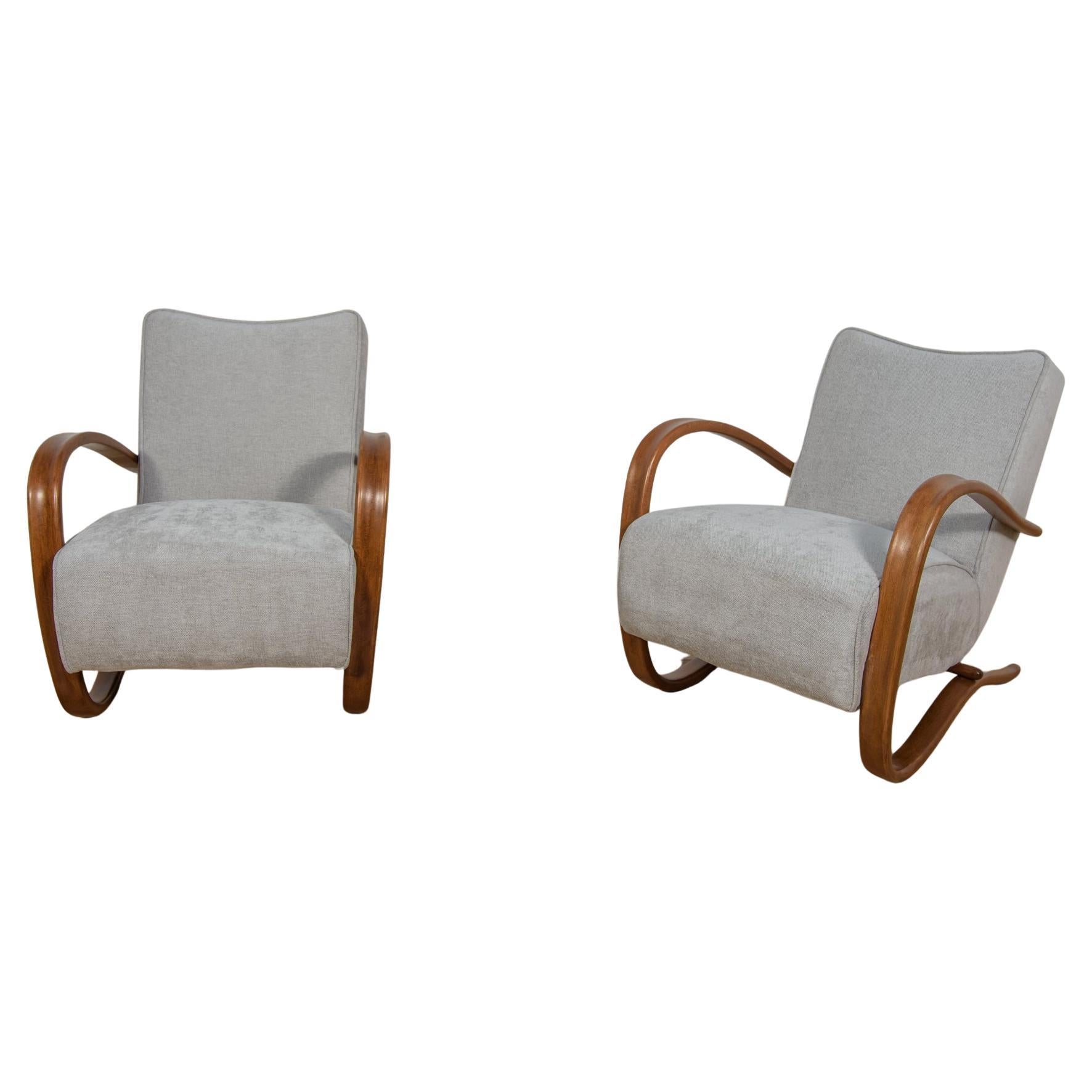 Model H-269 Lounge Chairs by Jindřich Halabala for UP Závody, 1950s.