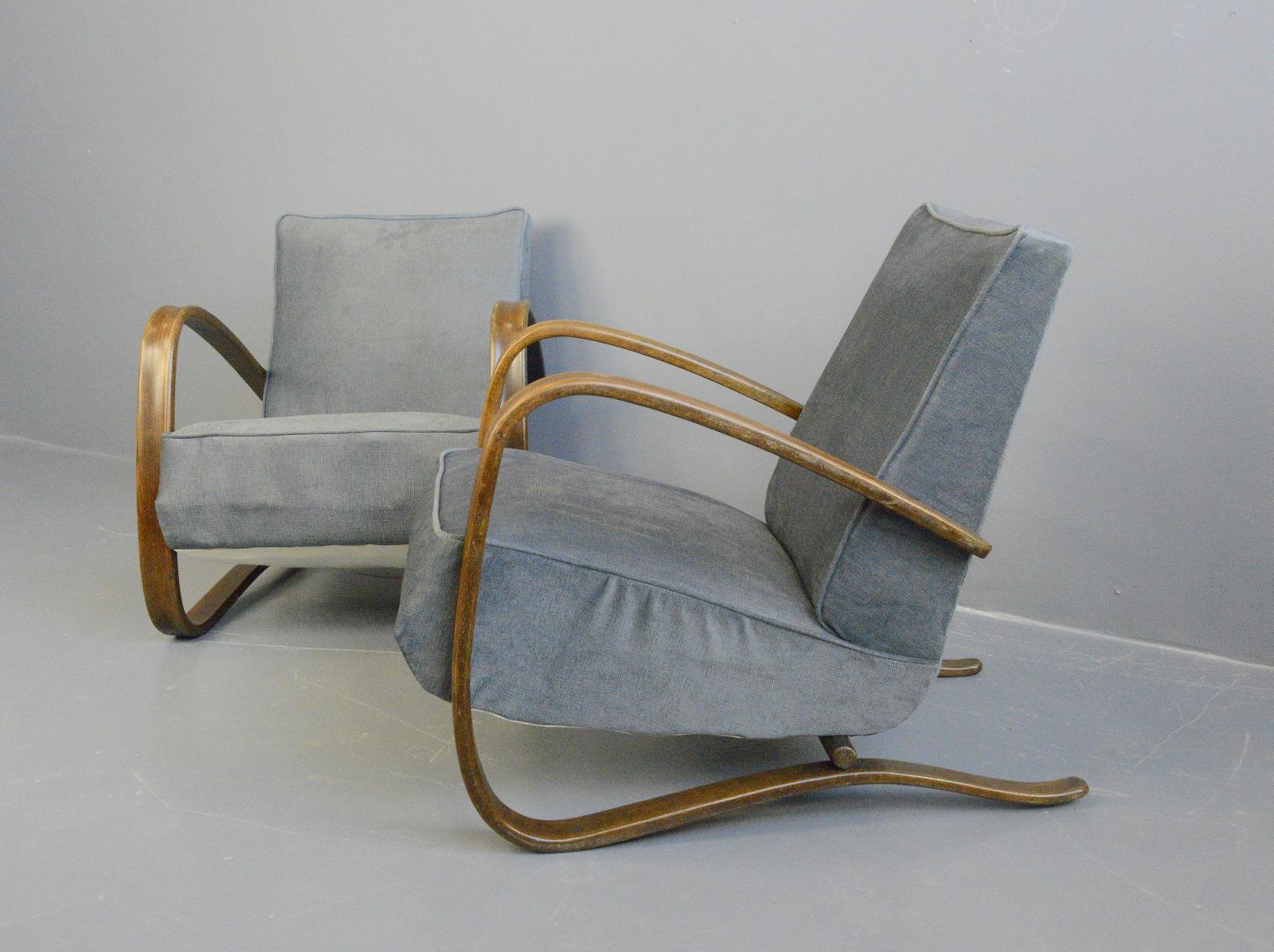 Art Deco Model H269 Armchairs By Jindřich Halabala, Circa 1930s