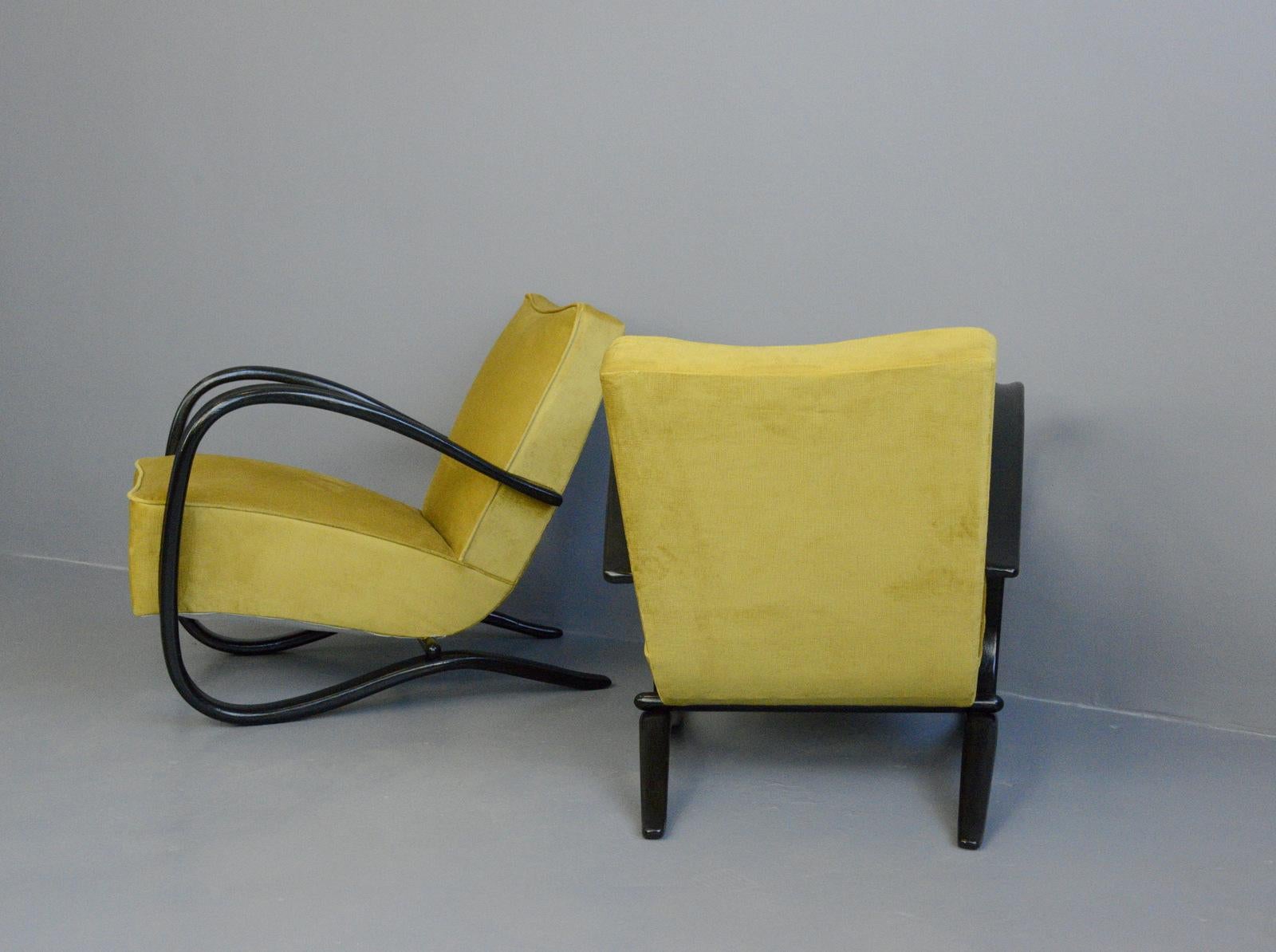 Model H269 Armchairs by Jindřich Halabala, circa 1930s In Good Condition In Gloucester, GB