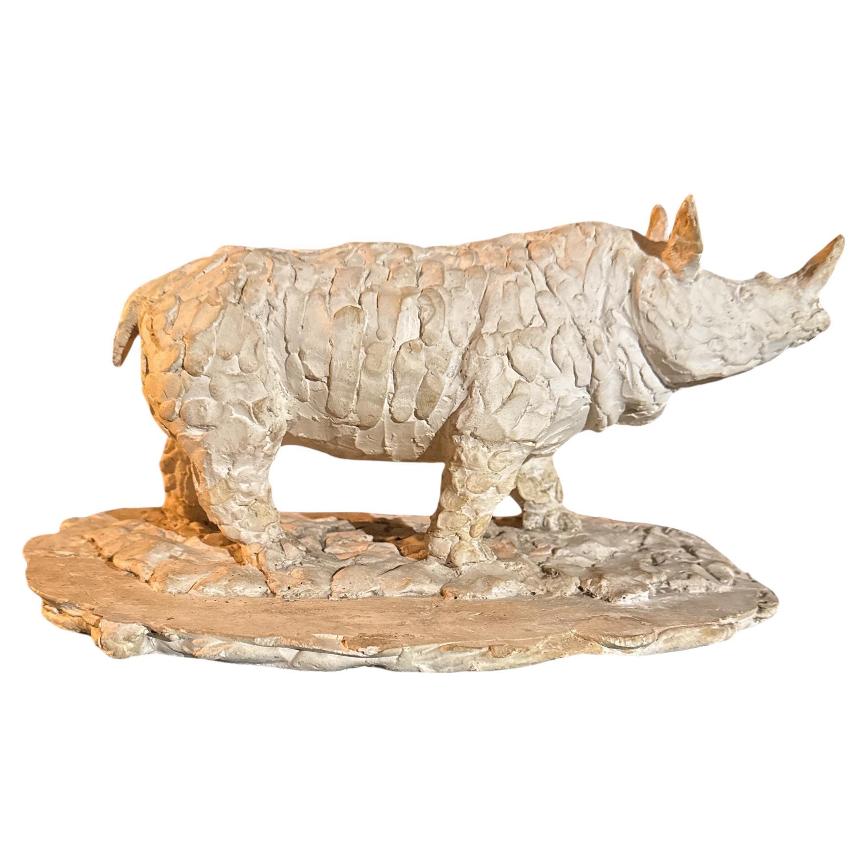 Modello in gesso di rinoceronte di Han Rhem in vendita