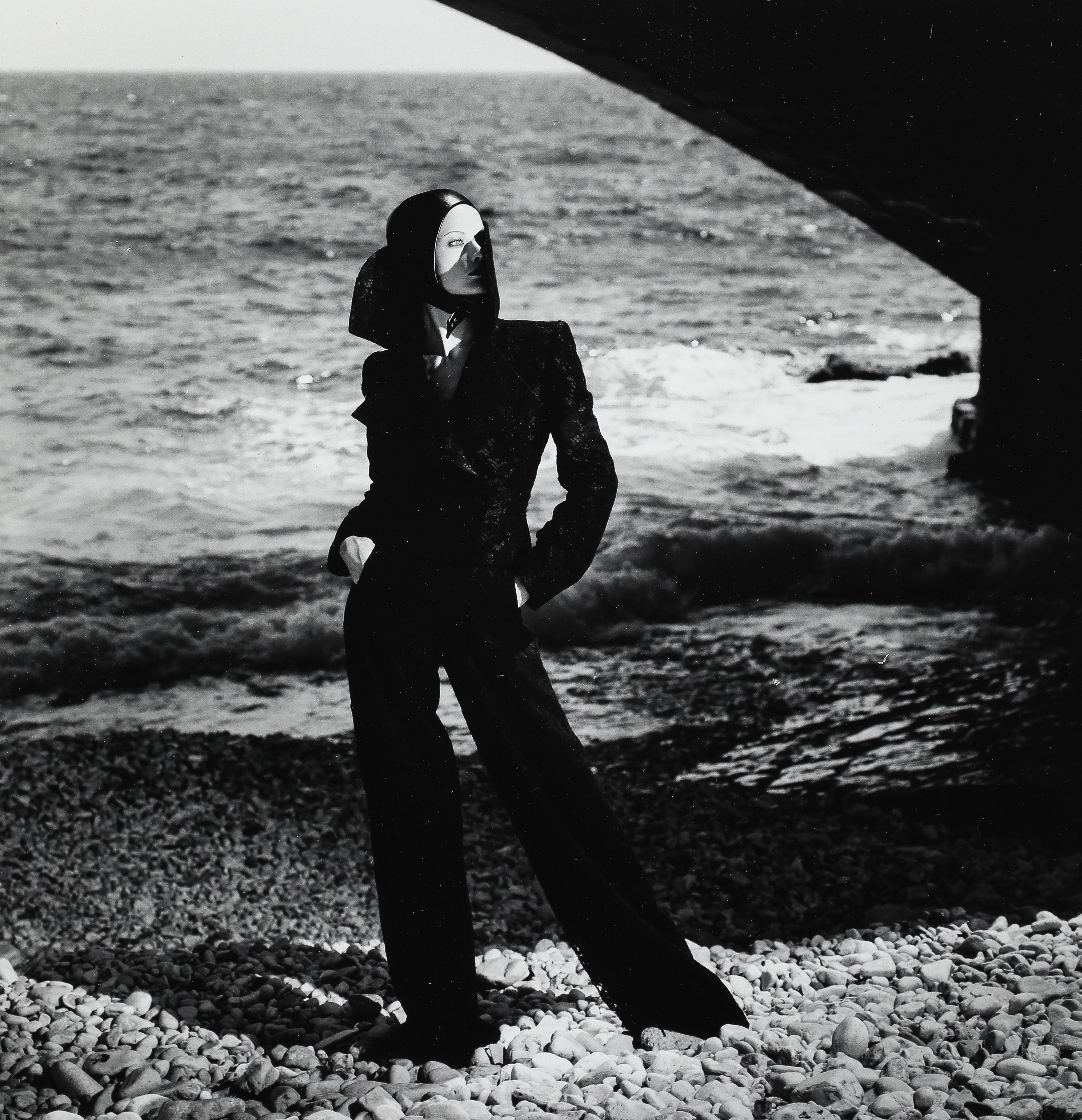 Model in Trouser Suit, Signed by Helmut Newton