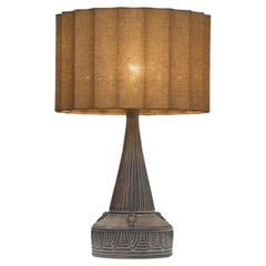 Model "Inka" Glazed Table Lamp with Relief Patterns, Denmark 1970s