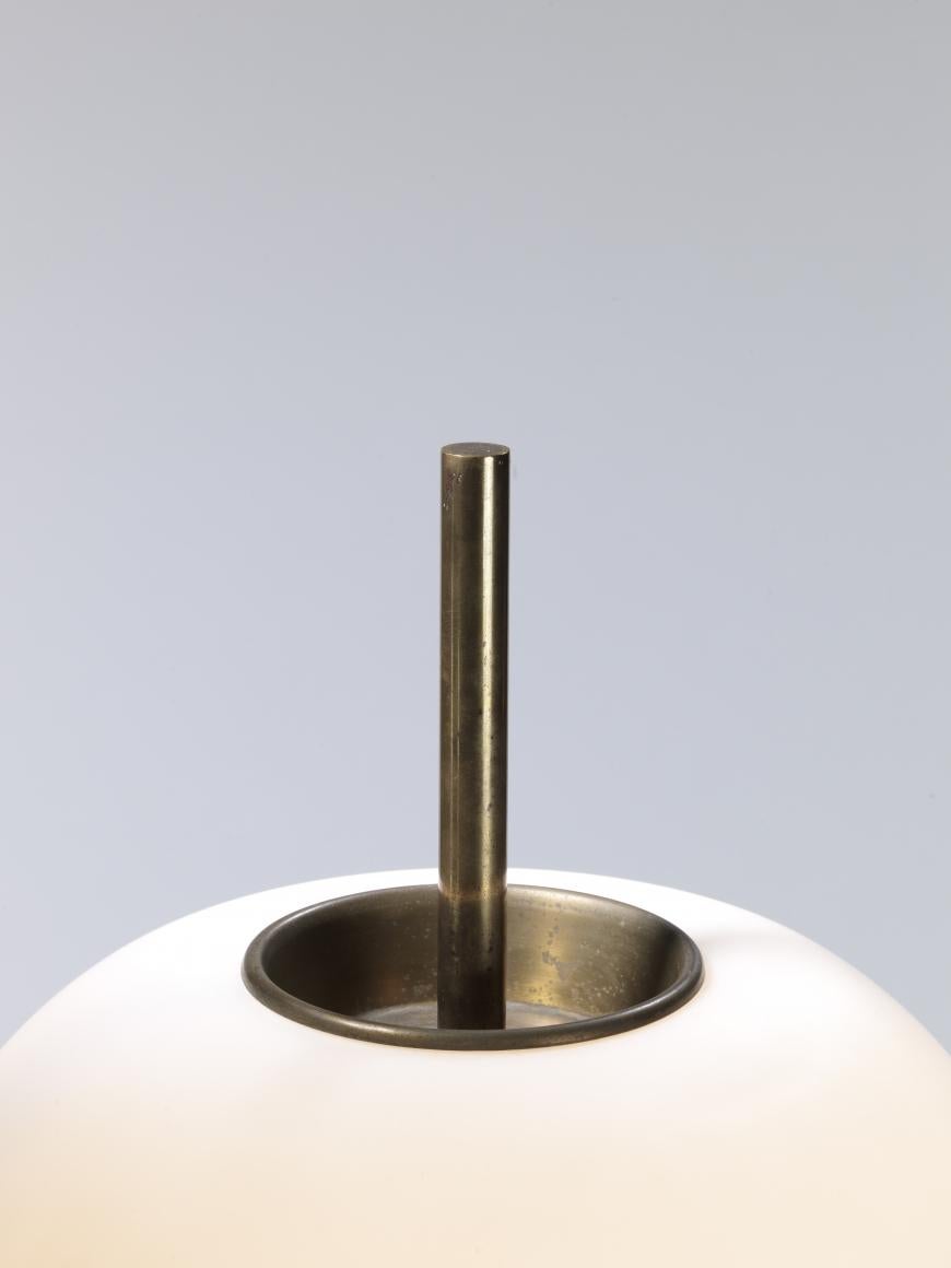 Polished Disderot  J14 Glass & Brass Standing / Floor Lamp by André Motte AVAILABLE NOW For Sale
