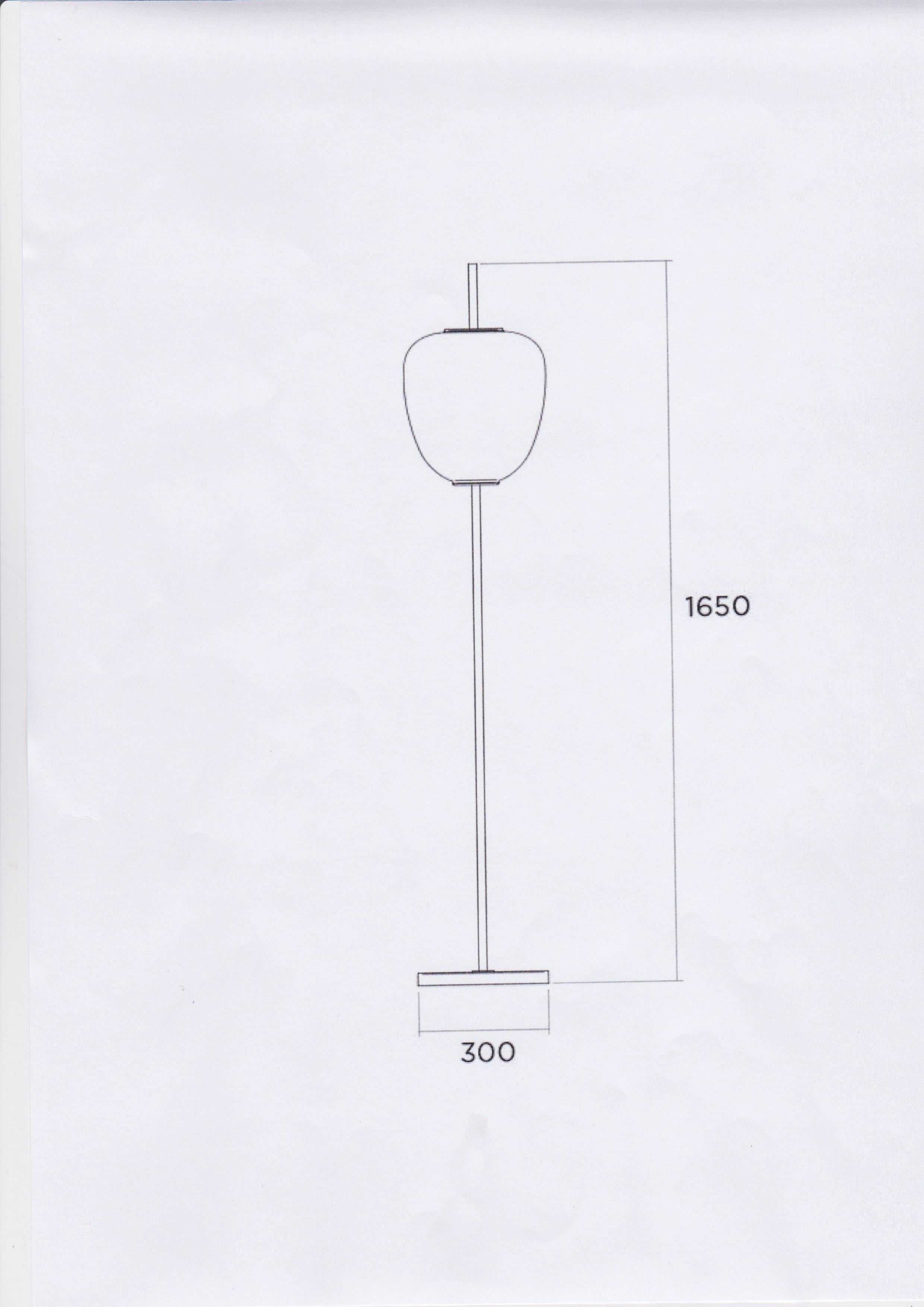 Metà XX secolo Disderot  Lampada da terra in vetro e ottone J14 di André Motte DISPONIBILE ORA in vendita
