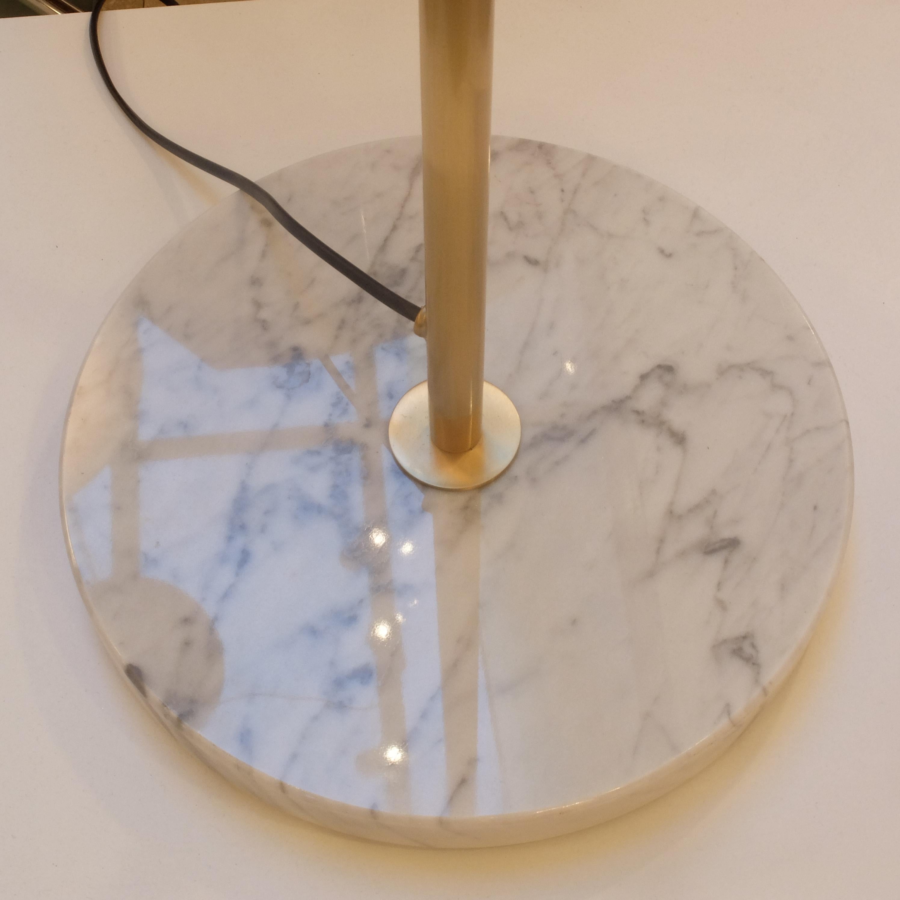 Disderot  J14 Glass & Brass Standing / Floor Lamp by André Motte AVAILABLE NOW For Sale 1