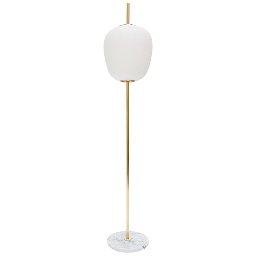 Disderot  J14 Glass & Brass Standing / Floor Lamp by André Motte AVAILABLE NOW