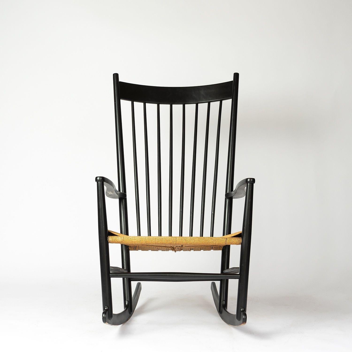 Lacquered Model J16 Rocking Chair by Hans J. Wegner for FDB Møbler, Vintage 1960s