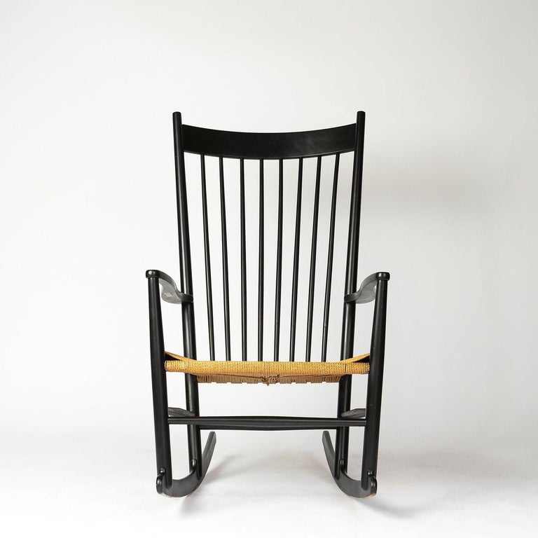 Lacquered Model J16 Rocking Chair by Hans J. Wegner for FDB Møbler, Vintage 1960s For Sale