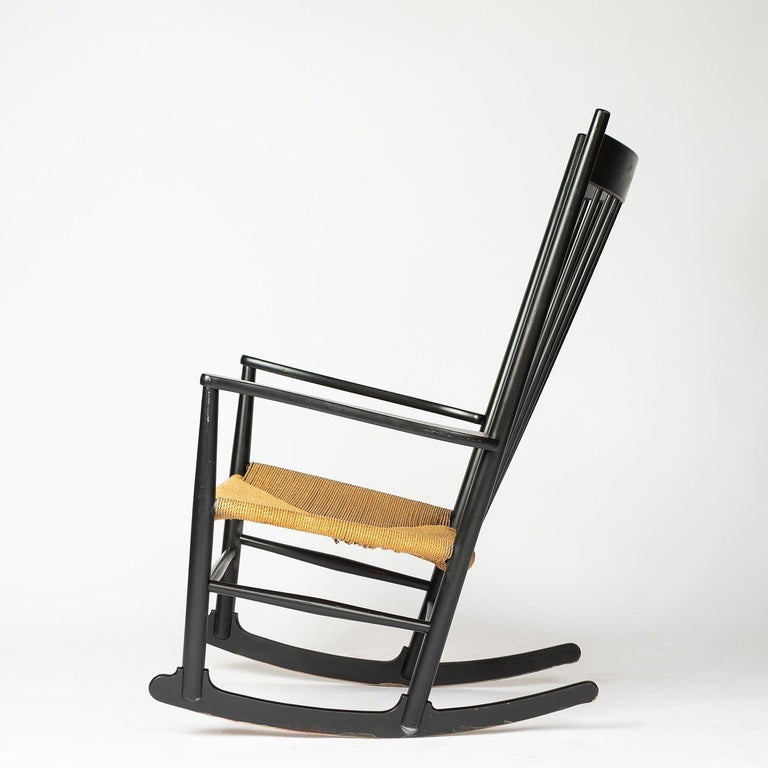 Papercord Model J16 Rocking Chair by Hans J. Wegner for FDB Møbler, Vintage 1960s For Sale