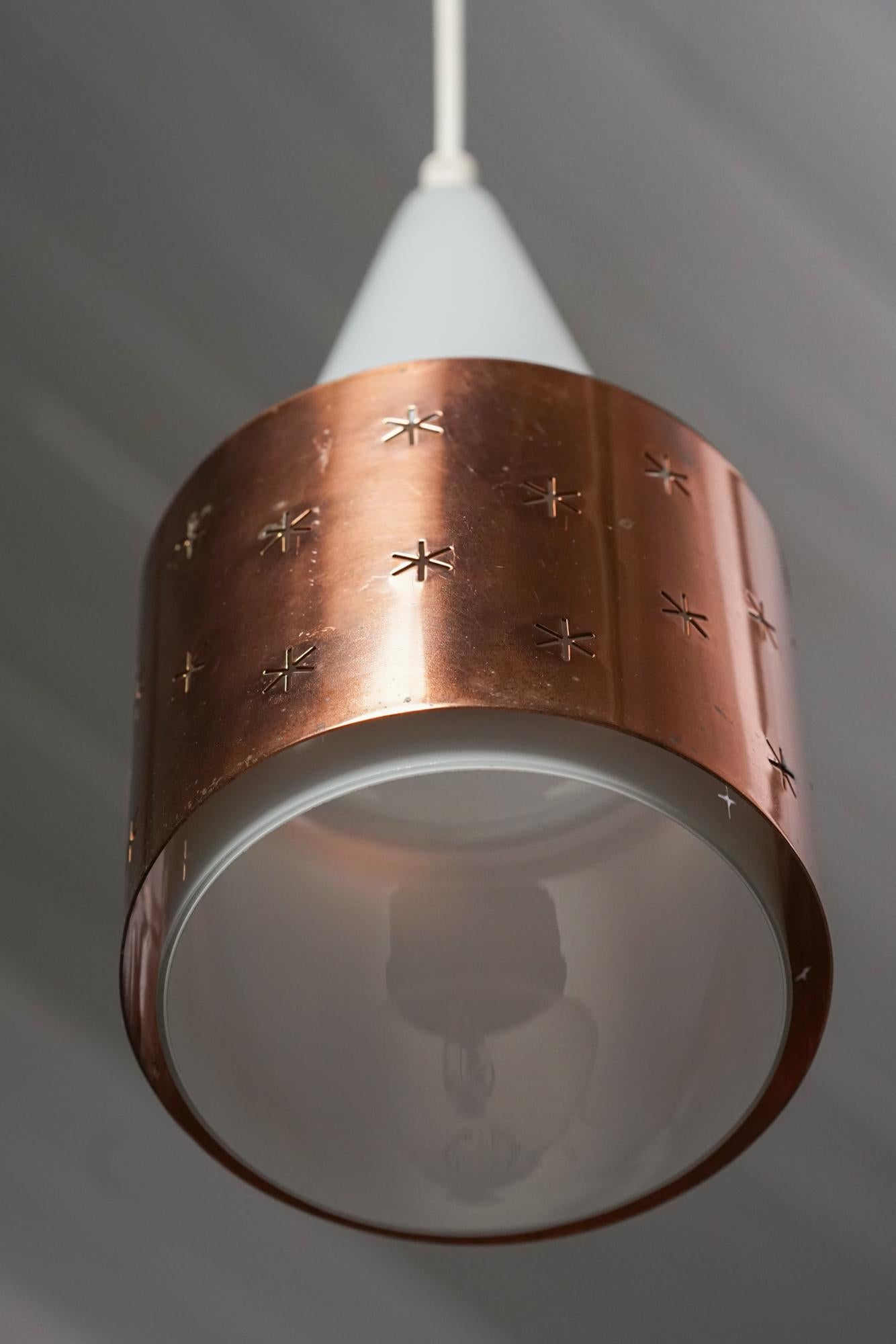Copper Model 'K-14' Pendant by Paavo Tynell for Idman, 1950s For Sale