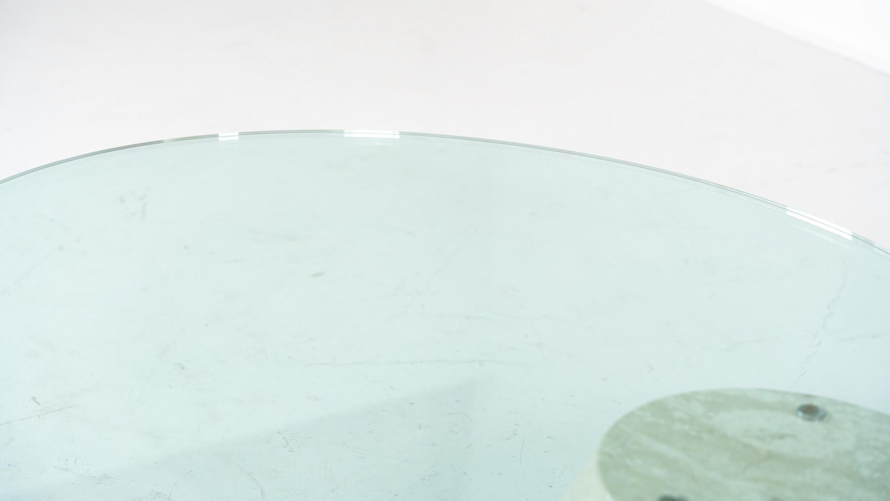 Table basse modèle K1000 en travertin et verre par Team Form en vente 6
