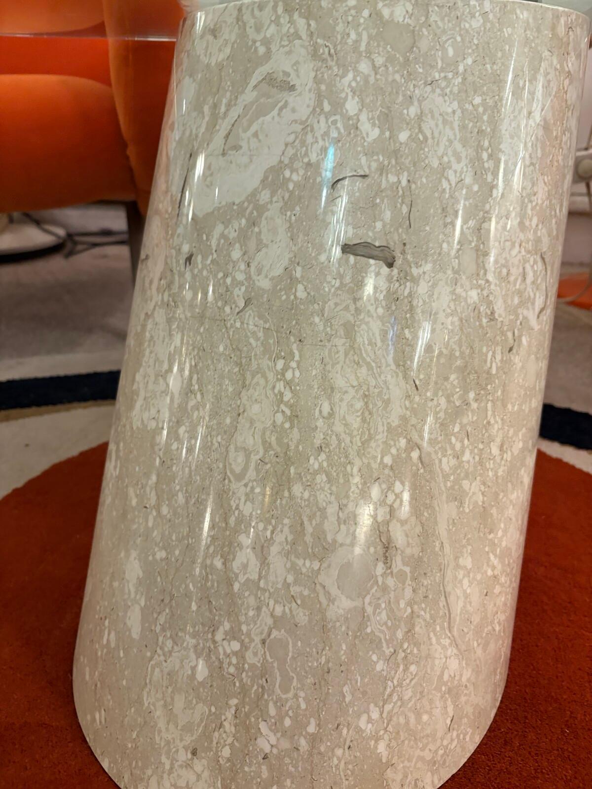 Other Model K1000 Travertine & Glass Coffee Table By Team Form For Sale