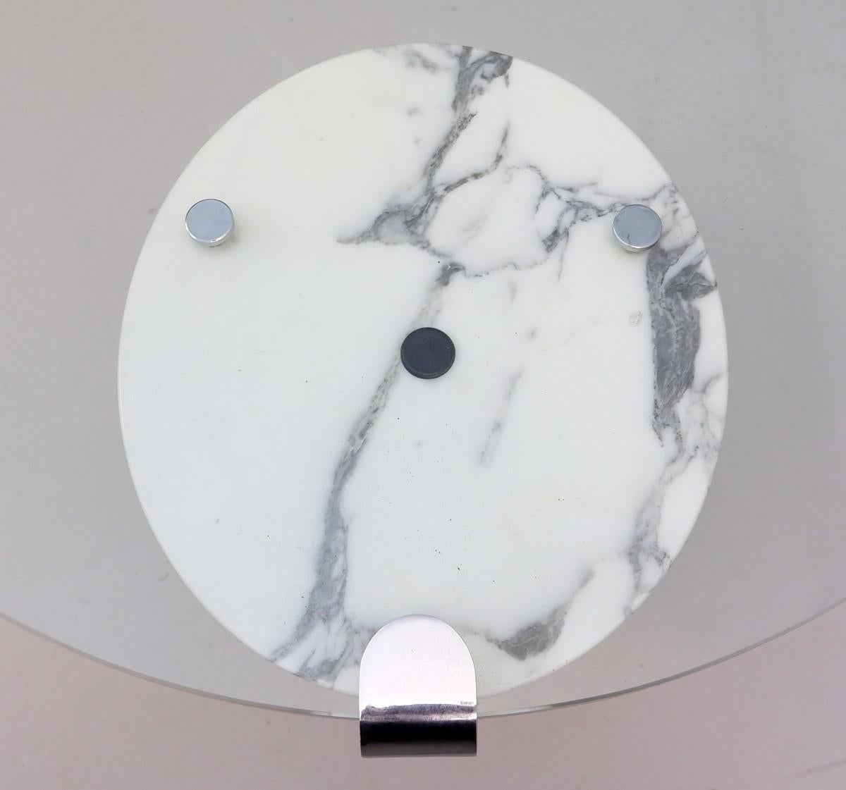 Mid-Century Modern Model K1000 White Marble and Glass Coffee Table by Team Form for Ronald Schmitt