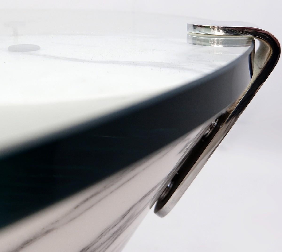 Italian Model K1000 White Marble and Glass Coffee Table by Team Form for Ronald Schmitt