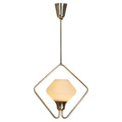 Model "K2-47" Brass Pendant Lamp by Maria Lindeman for Idman, Finland ca 1950s