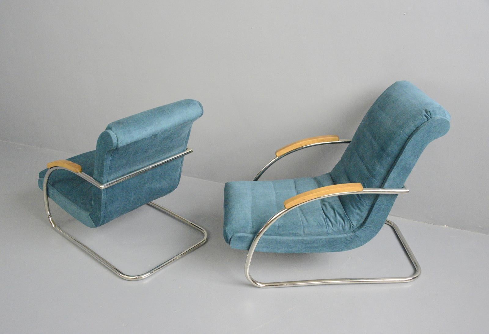 Model K32 Bauhaus Armchairs by Robert Slezak, Circa 1930s 8