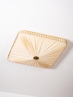 Model No K5-11 Plafonnier en laiton et textile synthétique par Idman Oy, Finlande, années 1950