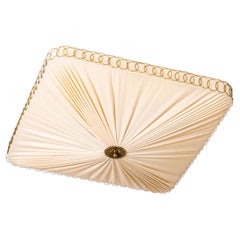 Model No K5-11 Plafonnier en laiton et textile synthétique par Idman Oy, Finlande, années 1950