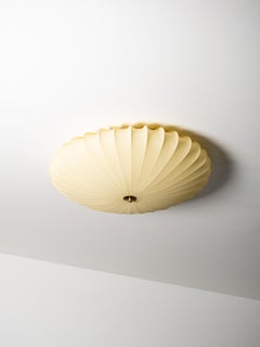 Model K5-25 Brass & Synthetic Textile Flush Mount by Idman Oy, Finland, 1950s