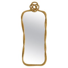 Specchio modello L, foglia d'oro invecchiato.