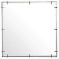 Model M Mirror, Smoked Glass and Antique Brass Finish.