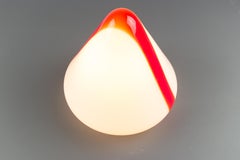 Lámpara de techo de cristal blanco y rojo de Murano Model MICO de Renato Toso para Leucos, 1972
