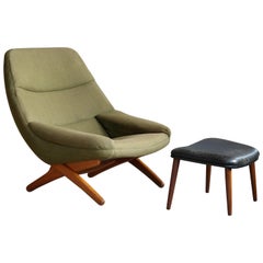 Model ML91 Lounge Chair and Ottoman by Illum Wikkelsø for Mikael Laursen, 1960s
