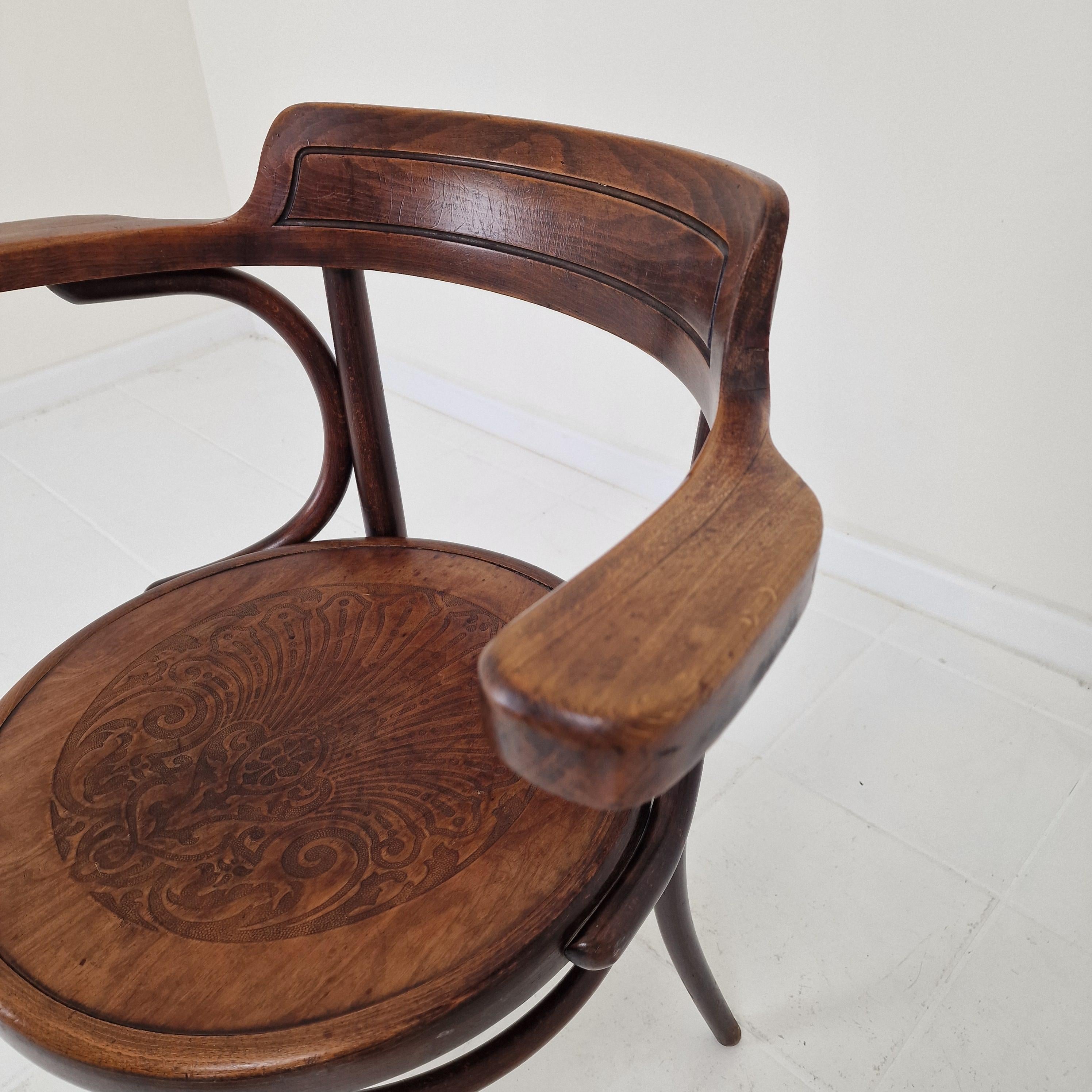 Schreibtisch- oder Schreibtischstuhl Modell Nr. 3 von Thonet, 1900er Jahre im Angebot 4