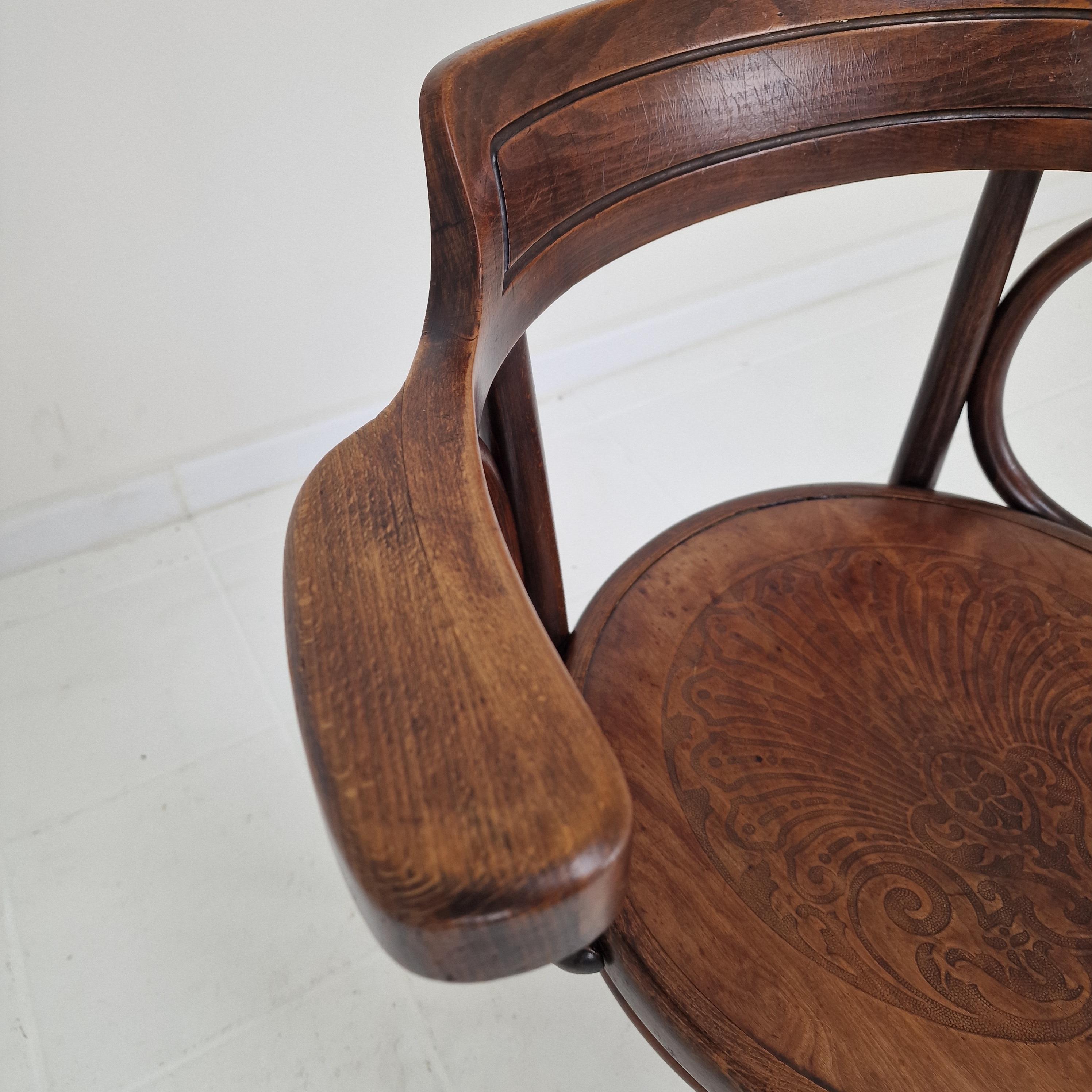 Schreibtisch- oder Schreibtischstuhl Modell Nr. 3 von Thonet, 1900er Jahre im Angebot 5
