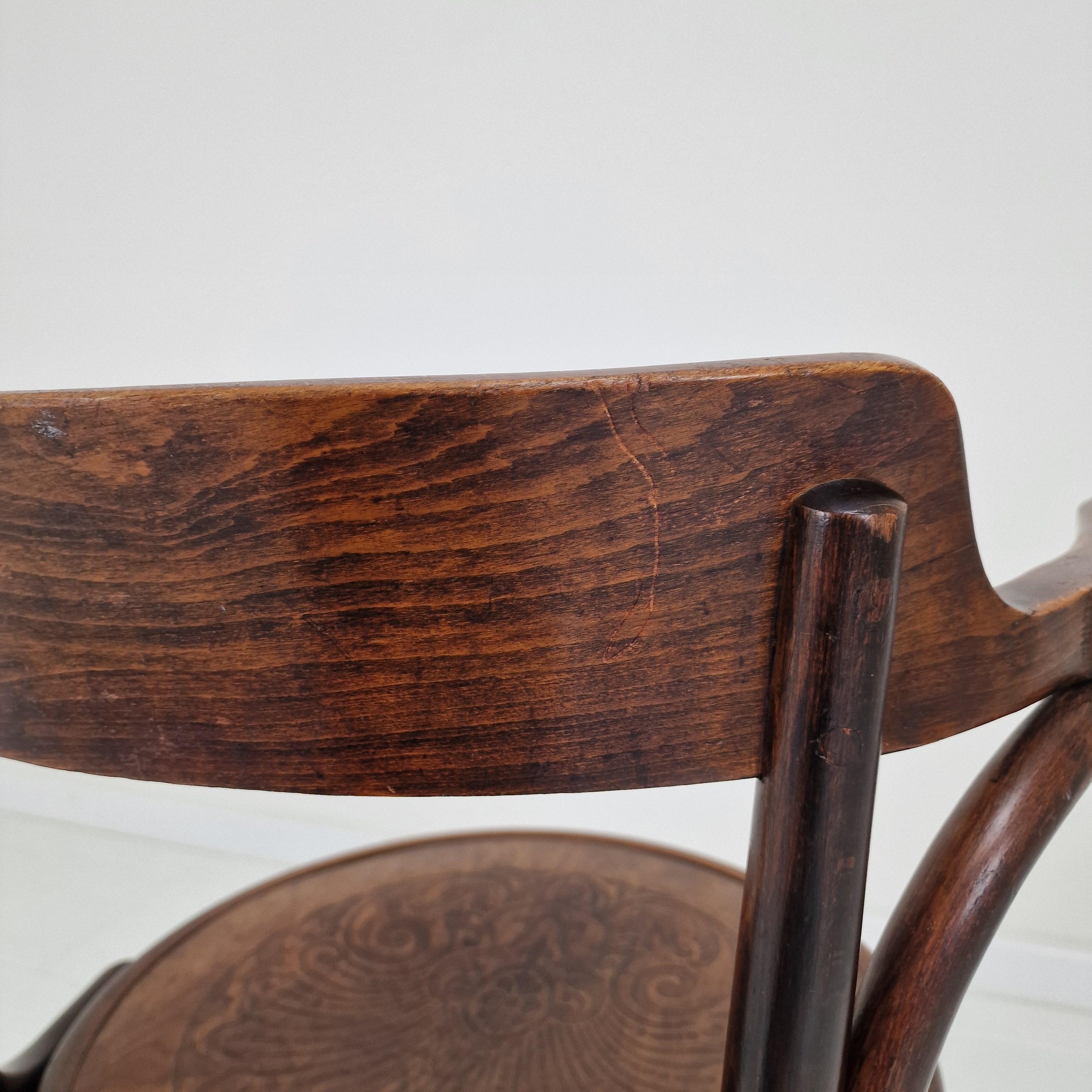 Schreibtisch- oder Schreibtischstuhl Modell Nr. 3 von Thonet, 1900er Jahre im Angebot 8