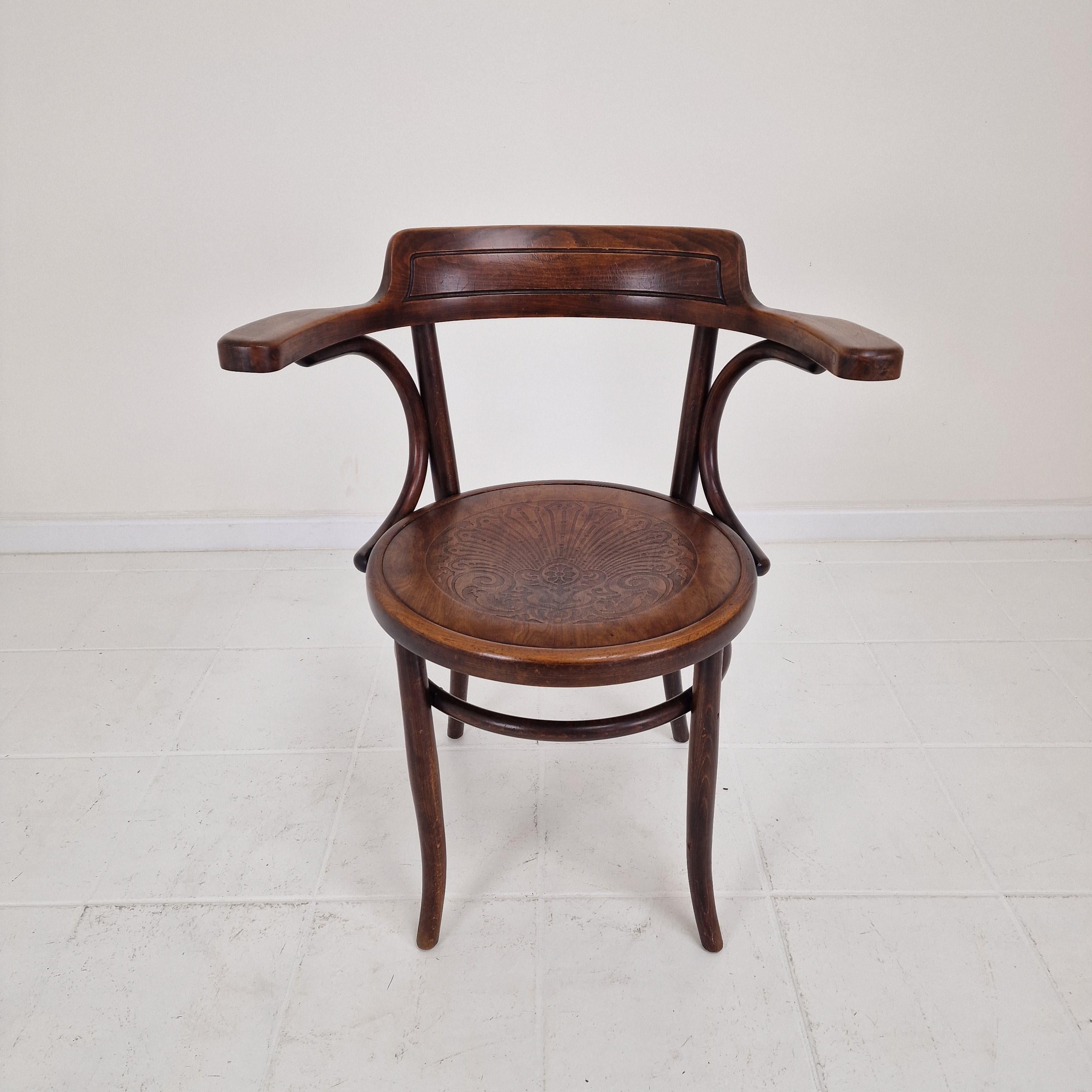 Schreibtisch- oder Schreibtischstuhl Modell Nr. 3 von Thonet, 1900er Jahre (Handgefertigt) im Angebot