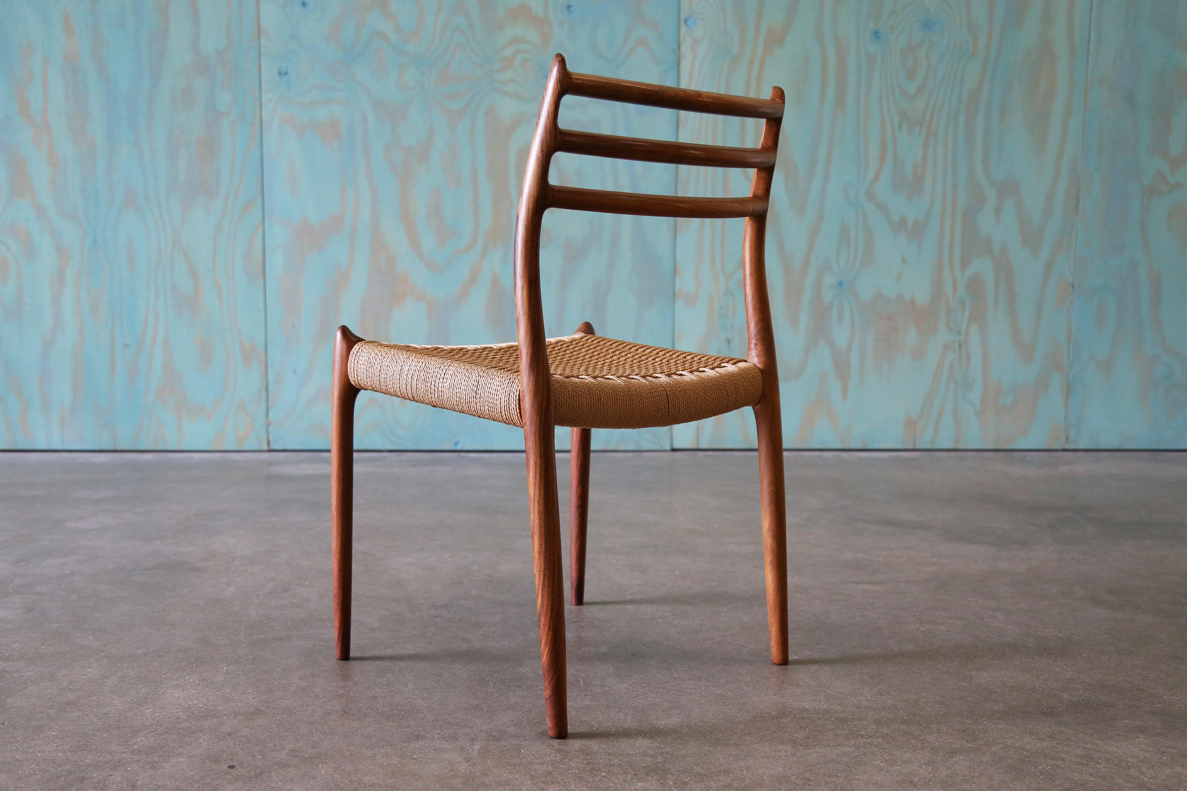 Mid-20th Century Model no. 78 Rosewood Dining Chair by Niels Møller, Denmark, Danish modern For Sale