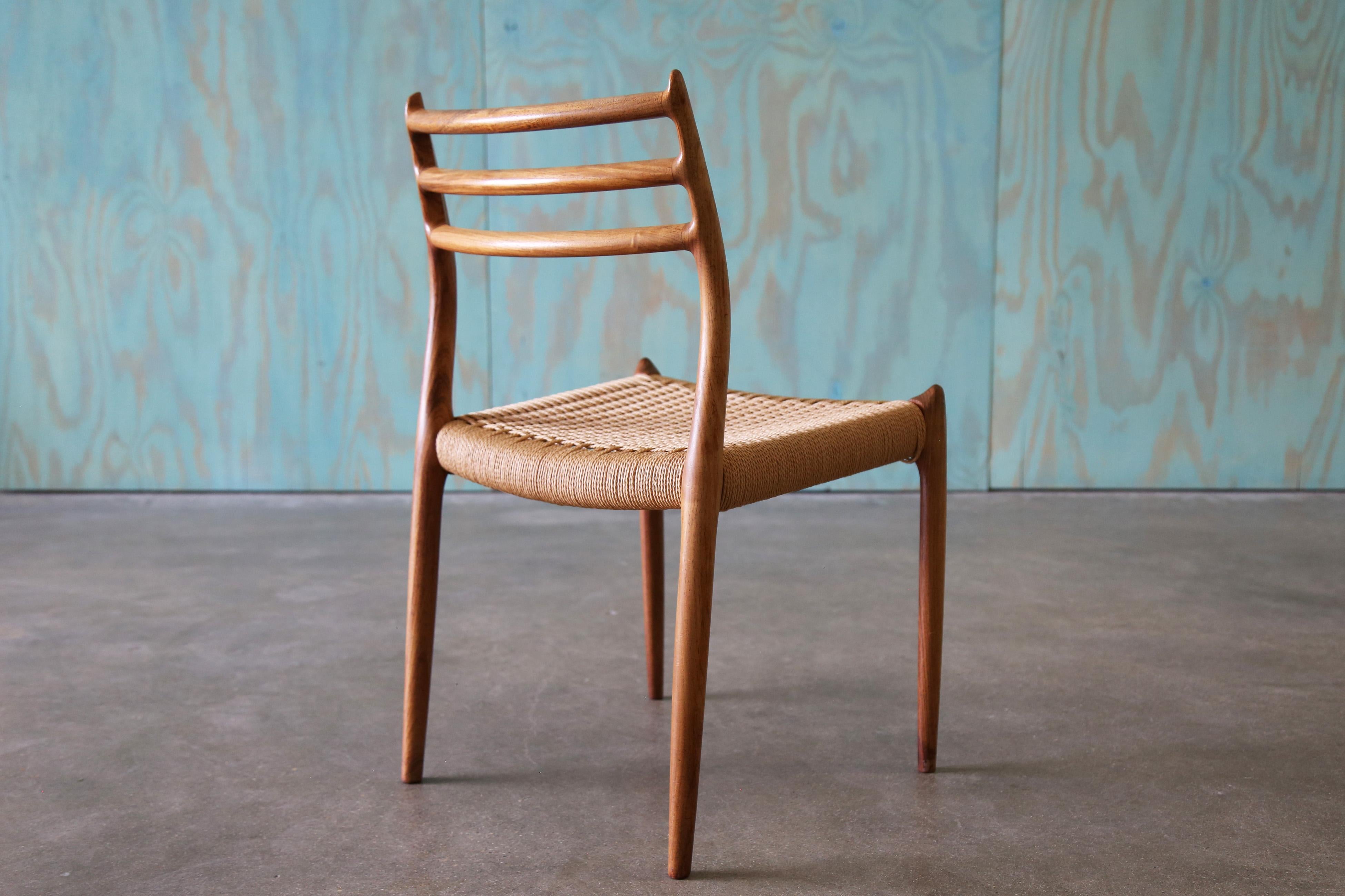 Model no. 78 Rosewood Dining Chair by Niels Møller, Denmark, Danish modern For Sale 2